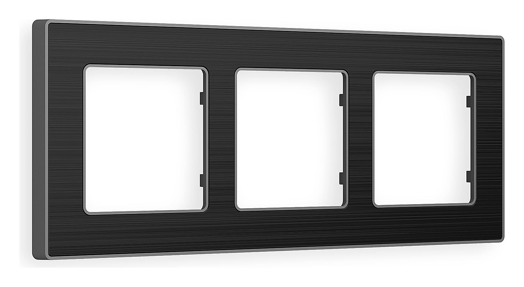 Изображение товара Рамка для розеток и выключателей Ambrella volt Alfa Arctic AF580533 3 поста цвет черный