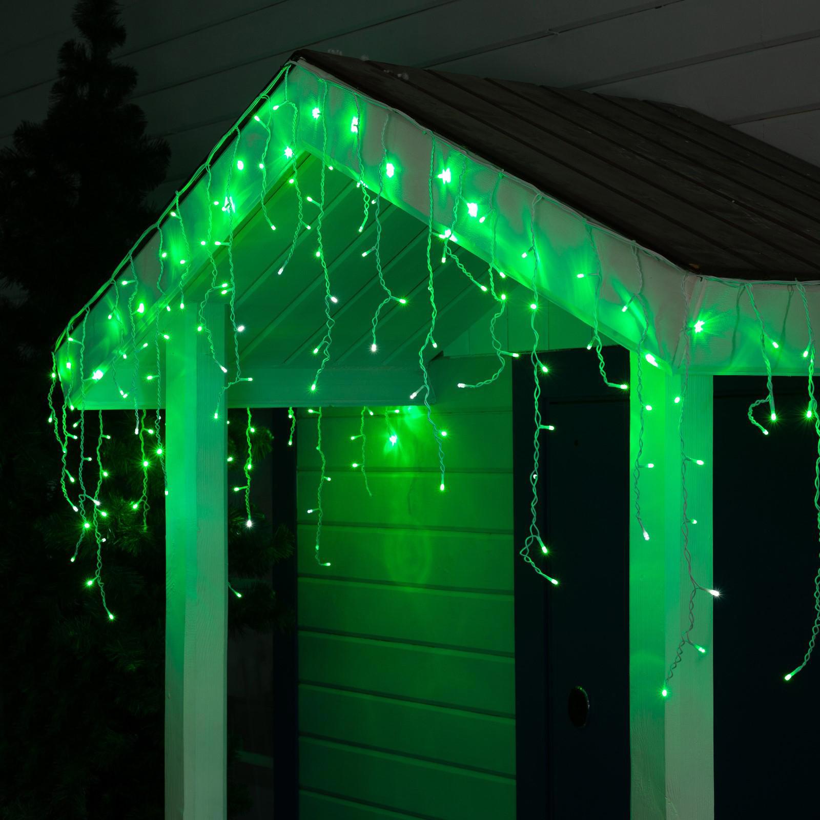 Изображение товара Электрогирлянда универсальная Luazon lighting 3584174 бахрома 3x3 м 160 ламп зеленый 1 режим работы