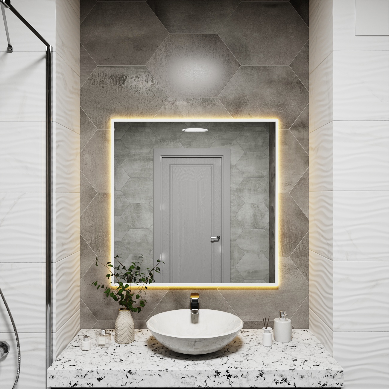Изображение товара Зеркало со встроенной подсветкой One mirror 9090бст 90x90 см