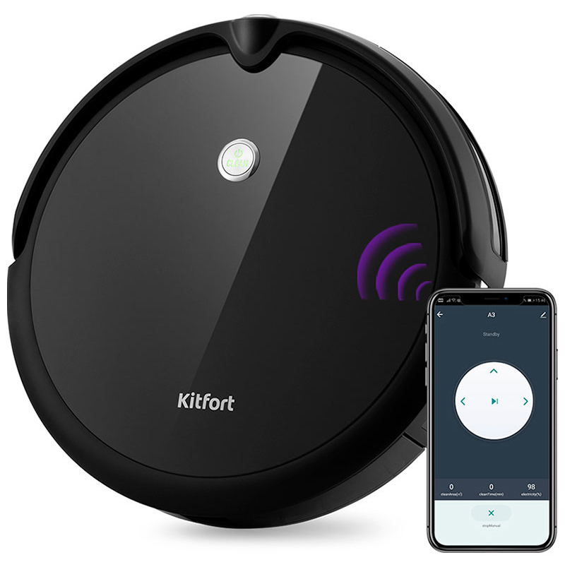 Изображение товара Робот-пылесос Kitfort KT-590 с влажной уборкой Wi-Fi управление