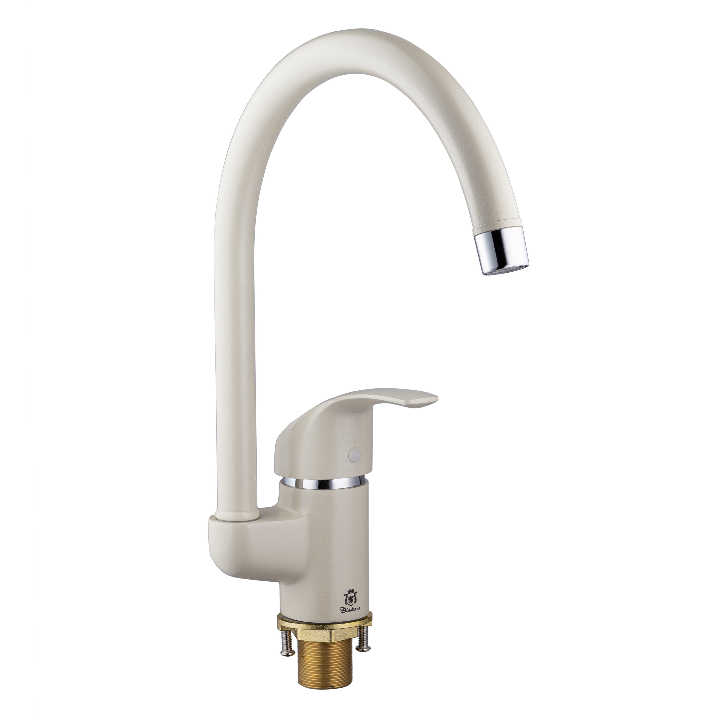 Изображение товара Смеситель для кухни Diadonna D99-770102WG поворотный излив 22.5 см цвет хром, бежевый Изображение товара Смеситель для кухни Diadonna D99-770102WG поворотный излив 22.5 см цвет хром, бежевый