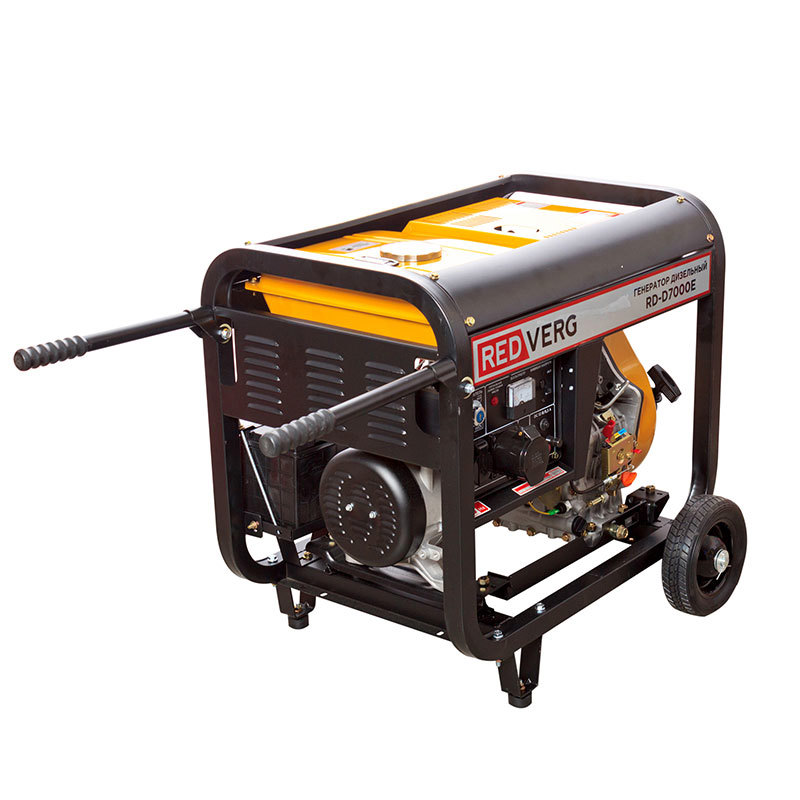 Изображение товара Дизельный генератор REDVERG RD-D7000E 7 кВт с защитой и мобильностью