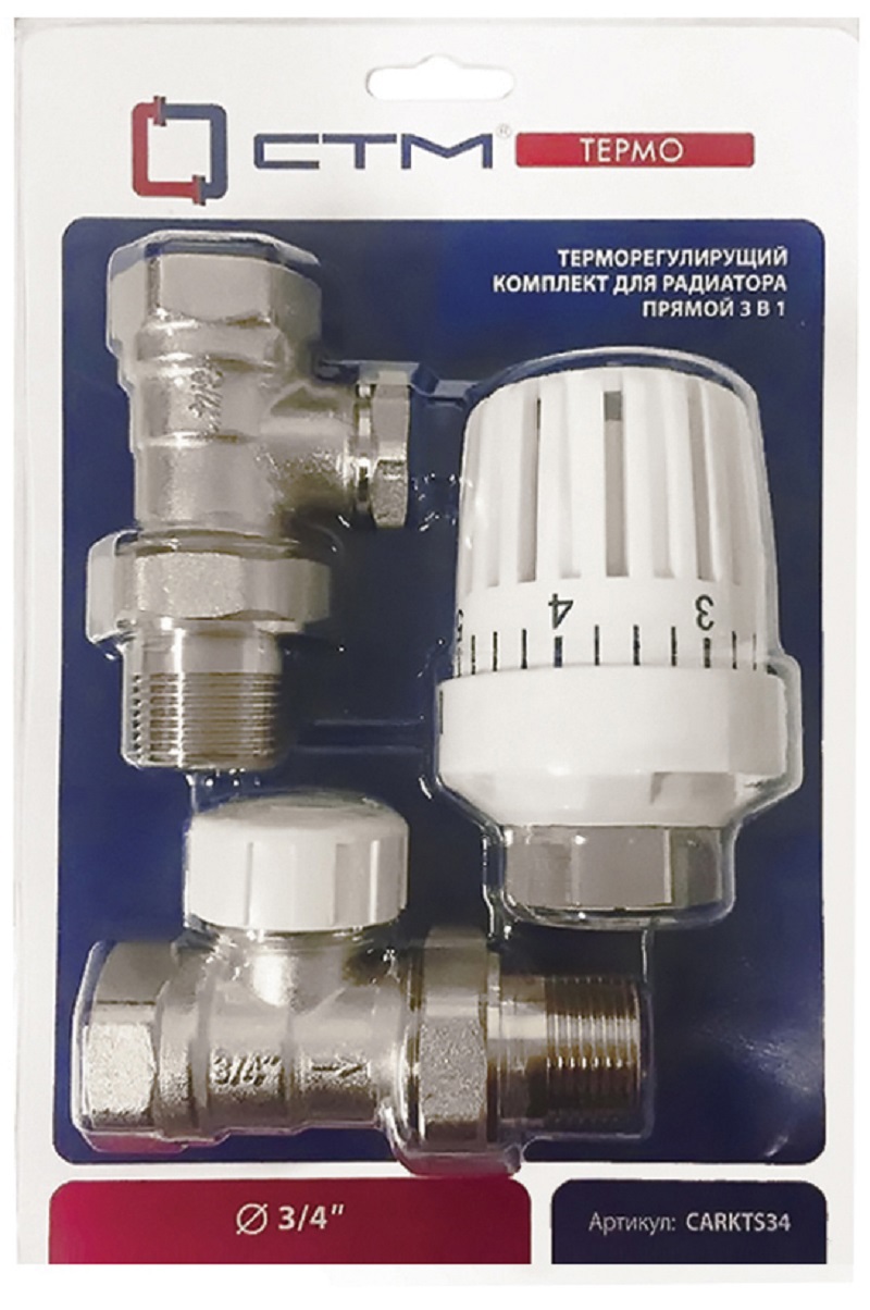 Изображение товара Термостатический комплект для радиатора 3/4" СТМ Термо CARKTS34 автоматическая регулировка