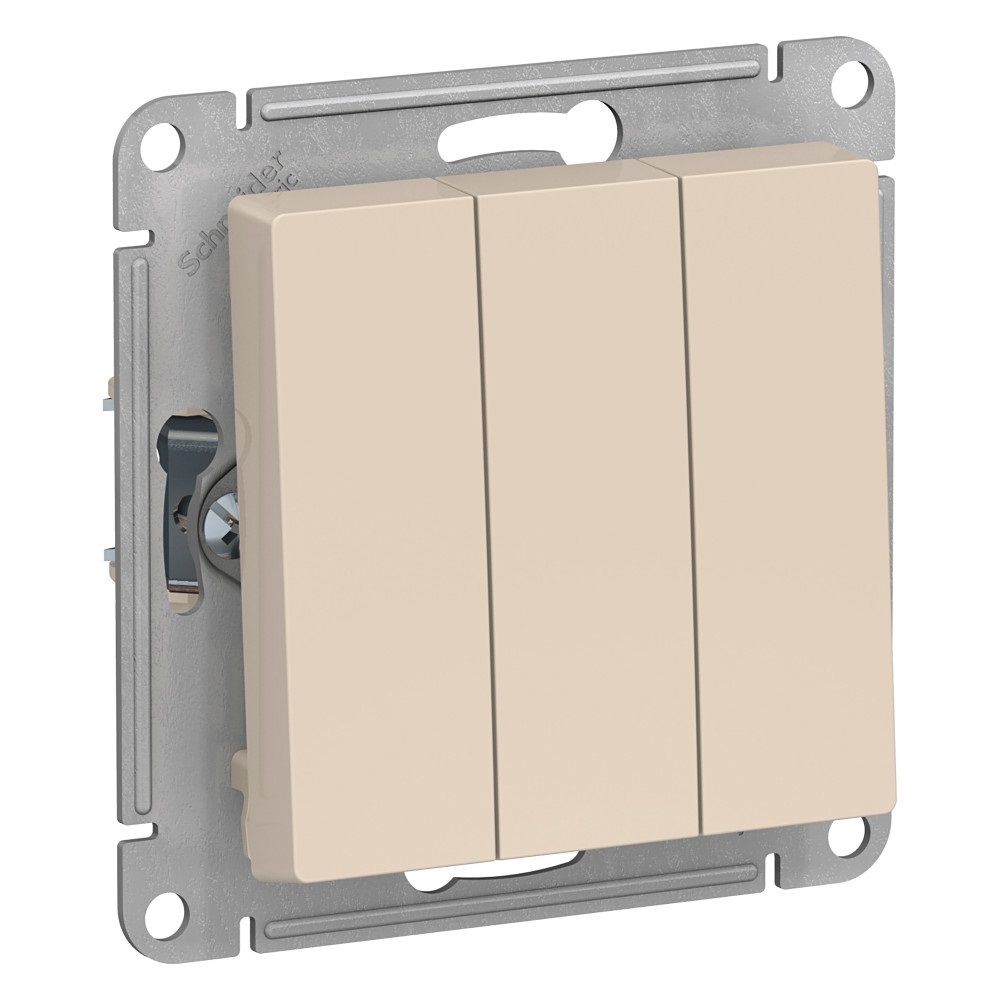 Изображение товара Выключатель встраиваемый AtlasDesign ATN000231 3 клавиши бежевый