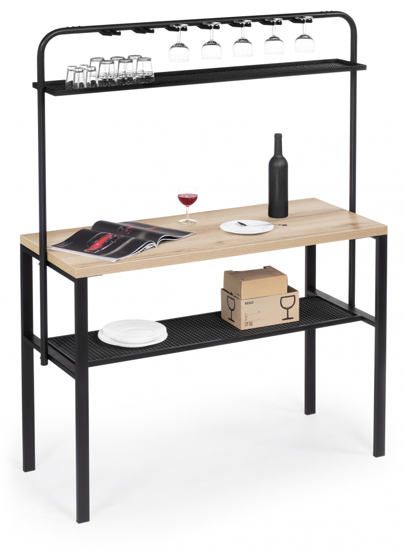 Изображение товара Стол барный прямоугольный Woodville 125x125 см черный матовый ЛДСП металлический каркас