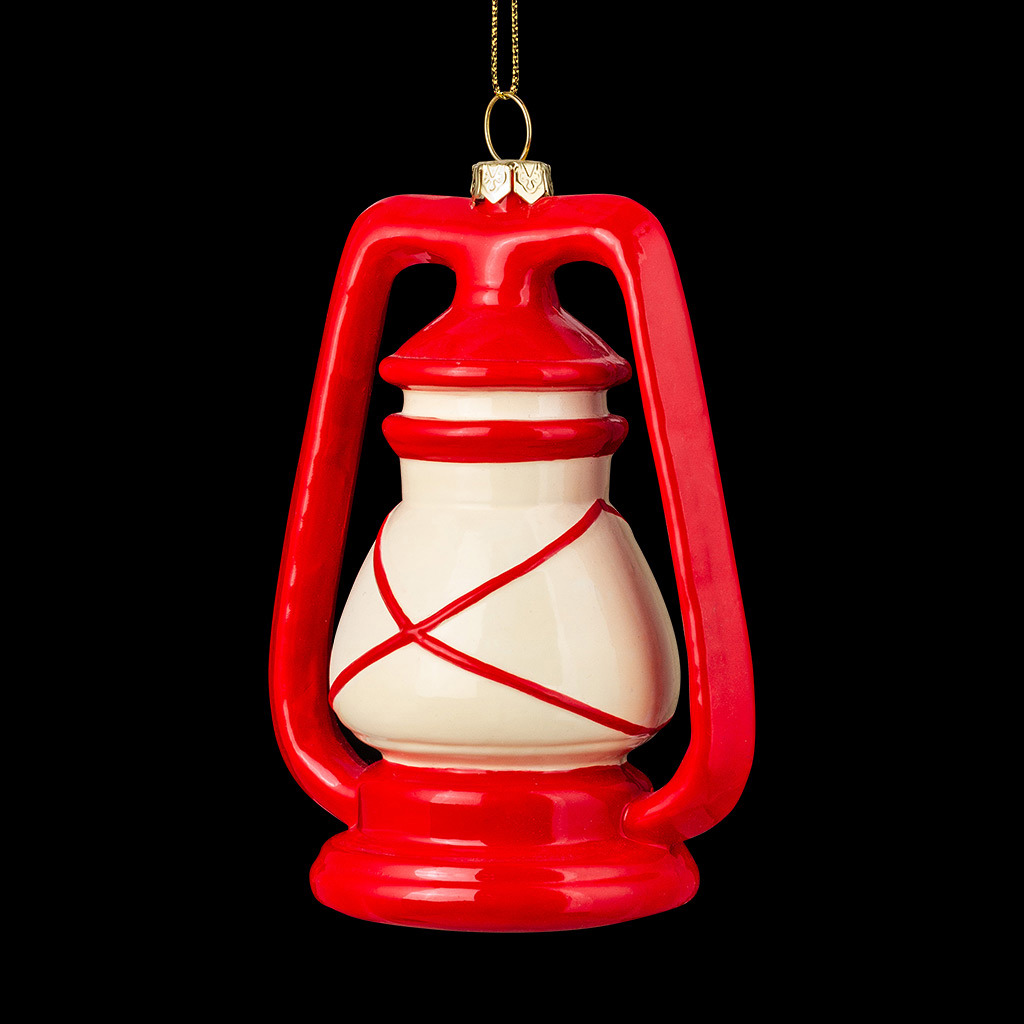 Изображение товара Елочная игрушка Фонарь 11 см красная для украшения елки