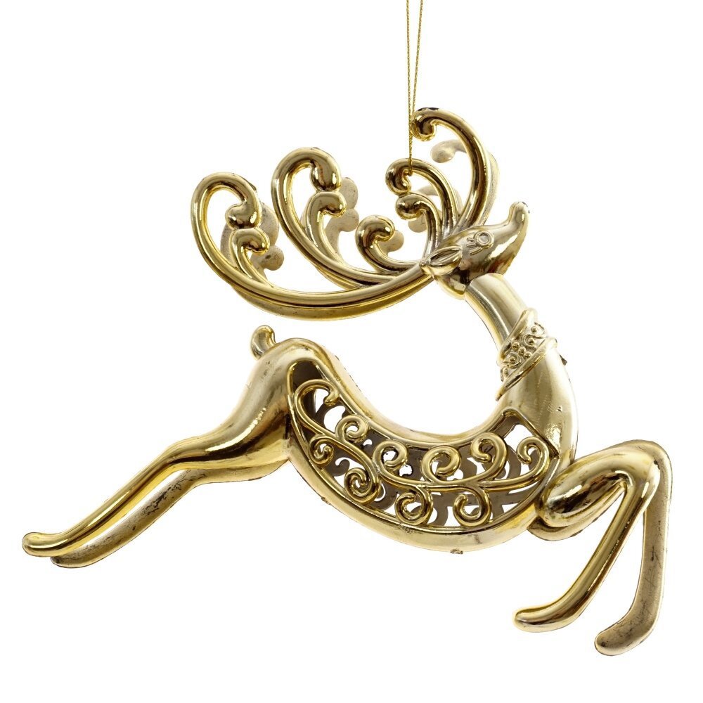 Изображение товара Елочная игрушка Олень 16 см жёлтая золотая новогоднее украшение