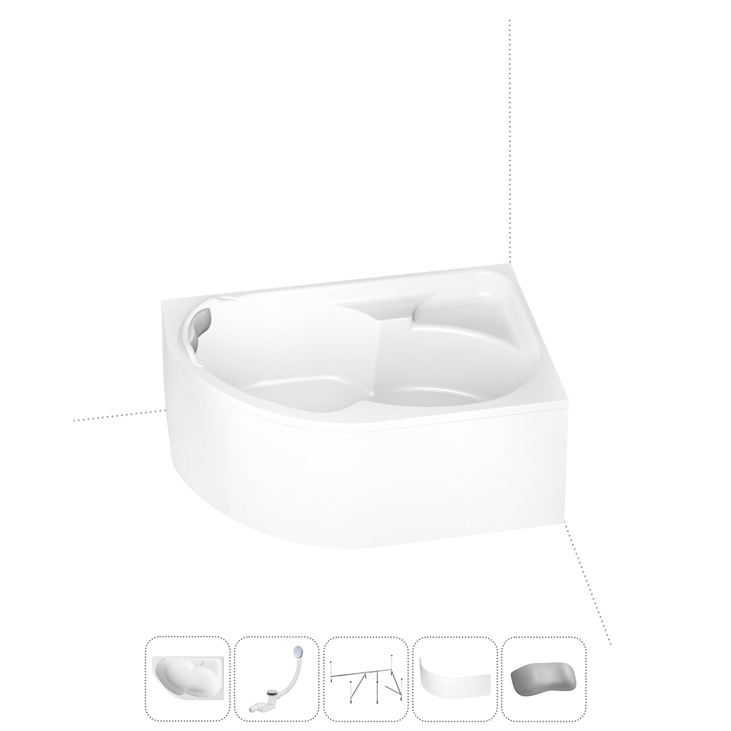 Изображение товара Акриловая ванна Lavinia Boho 170x105 см правая асимметричная Германия