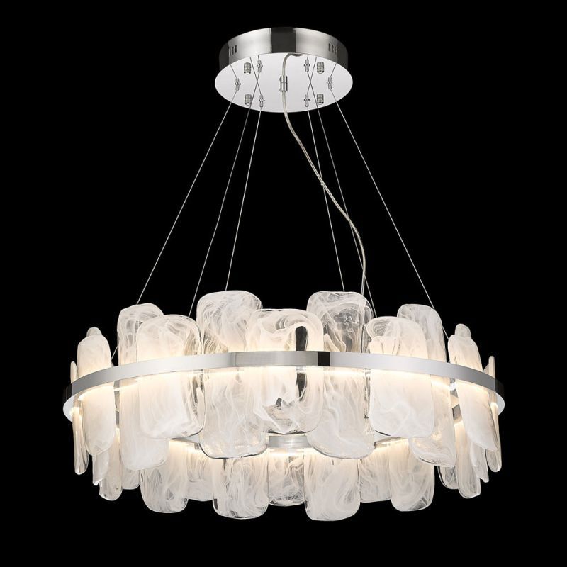 Изображение товара Люстра подвесная светодиодная Wertmark Nelly we158.24.103 47 м² теплый белый (желтый) свет цвет серый/серебристый