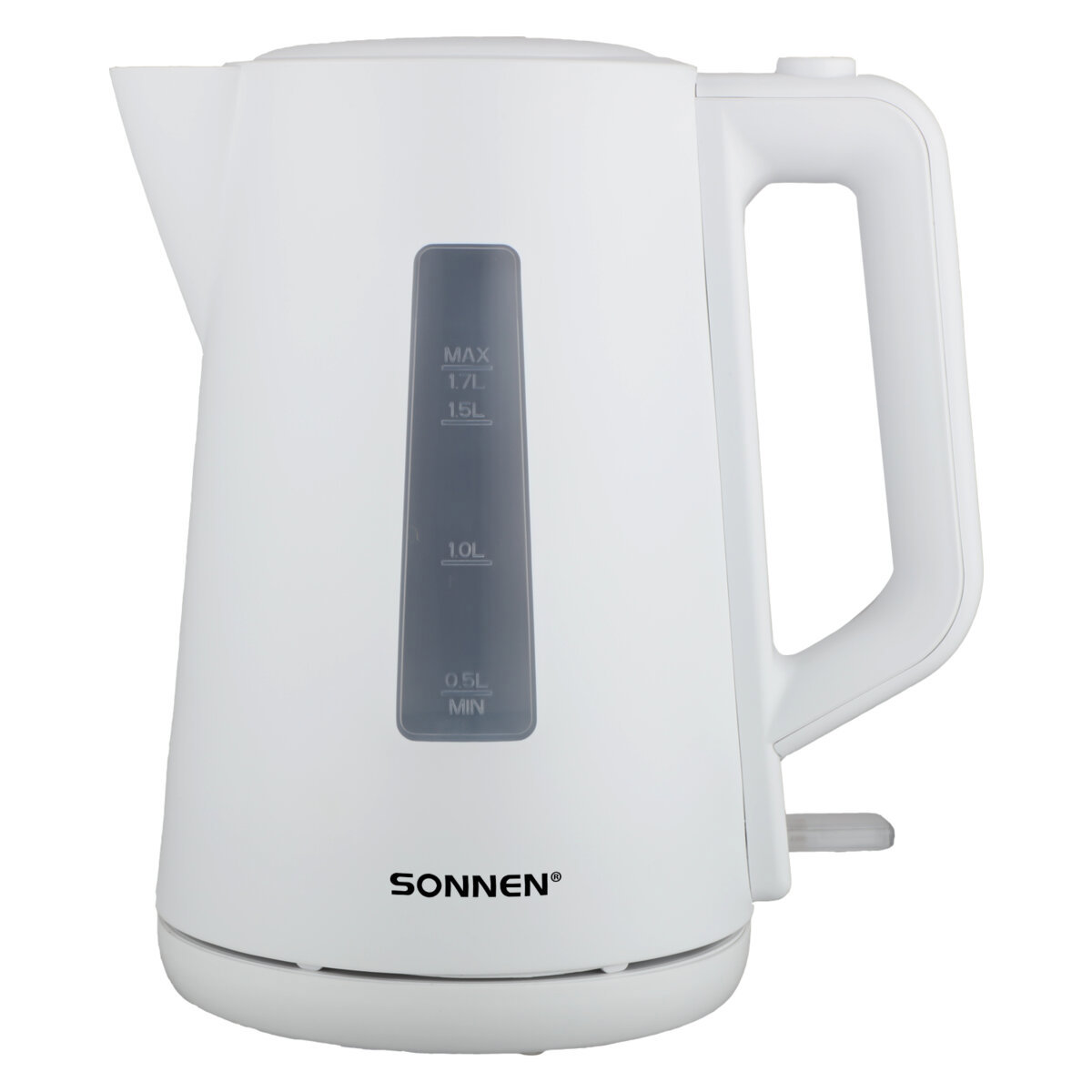 Изображение товара Чайник электрический SONNEN KT-1303, 1,7 л, 2200 Вт, пластик, белый, 456374