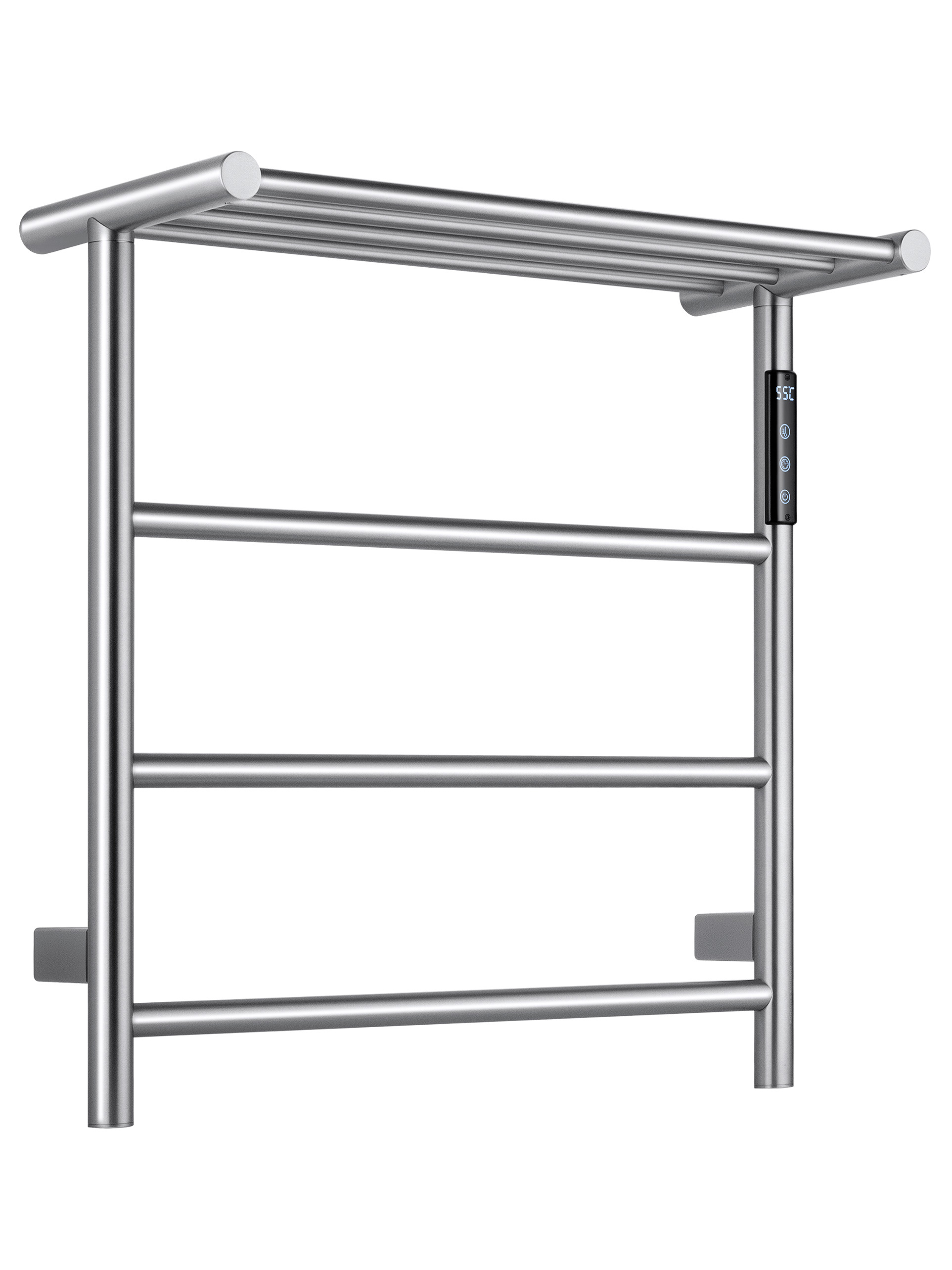 Изображение товара Электрический полотенцесушитель Wonzon & Woghand 475x499 мм с терморегулятором и полкой никель