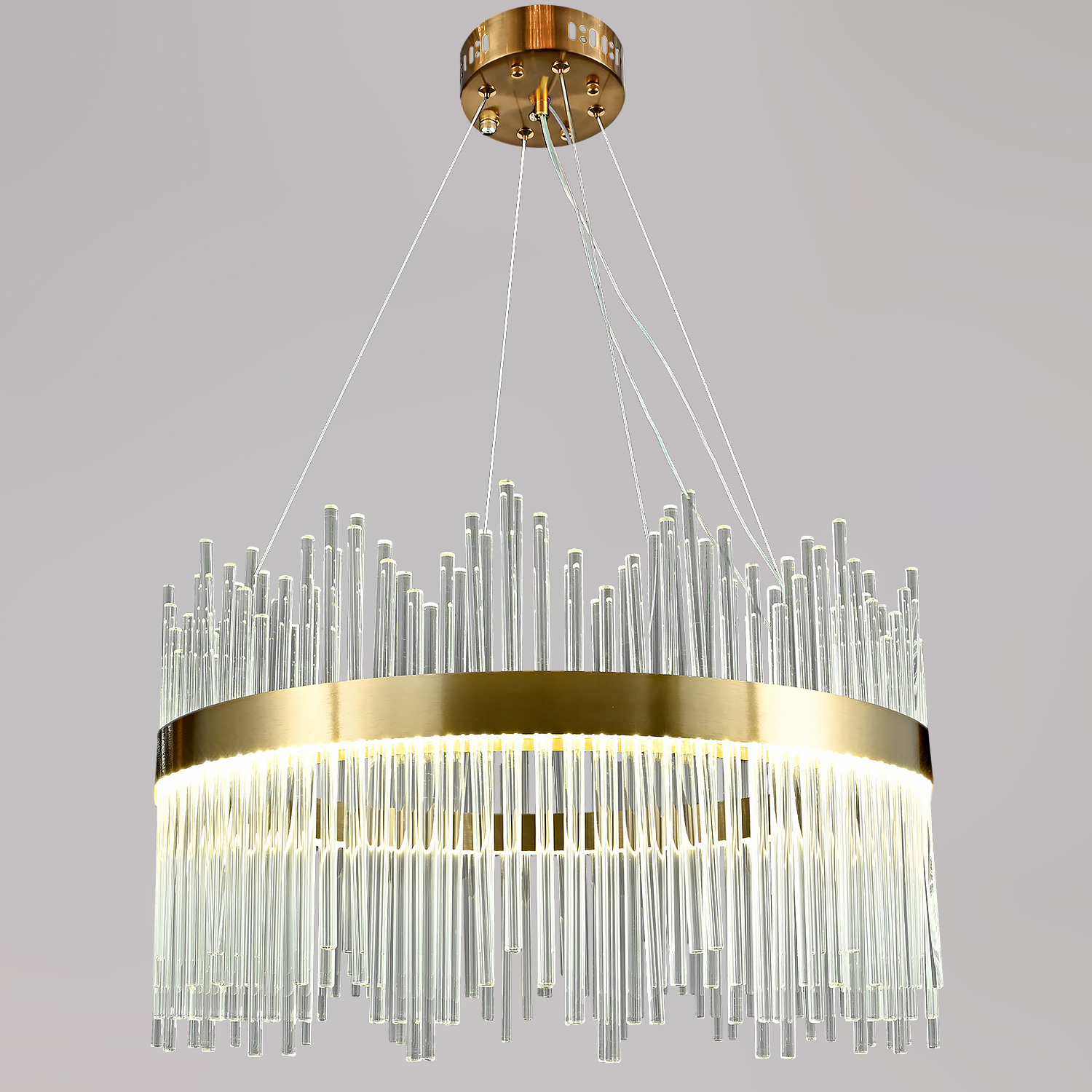 Изображение товара Светильник подвесной светодиодный Reluce 08817-0.4-400 hgt с пультом управления 12 м² регулируемый белый свет цвет золото/прозрачный