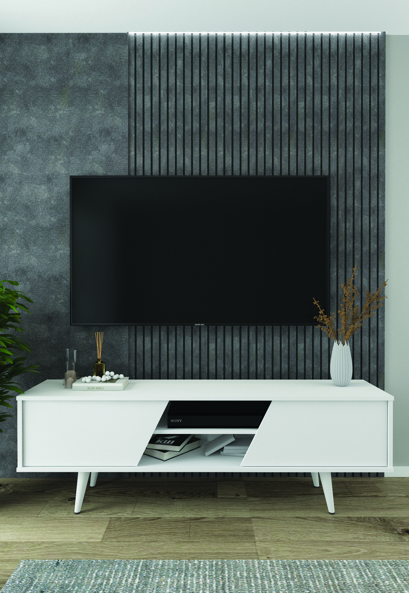 Изображение товара Тумба под телевизор Арчер МЕБЕЛЬНОВ 151 см белая ЛДСП