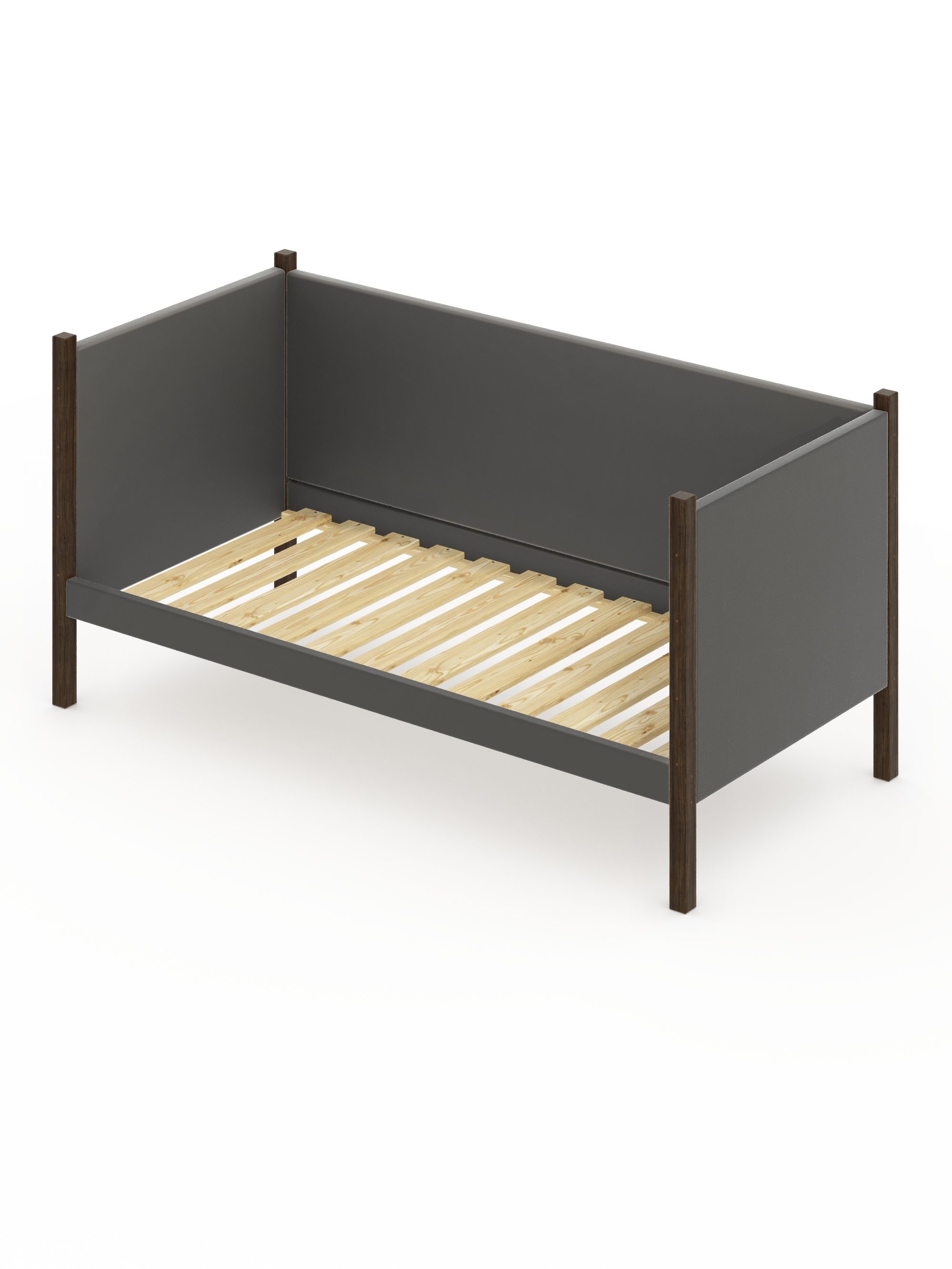 Изображение товара Кровать Solarius Тахта реечное основание temser80-160ven 90 x 101 x 170 см дерево цвет темно-серый, венге