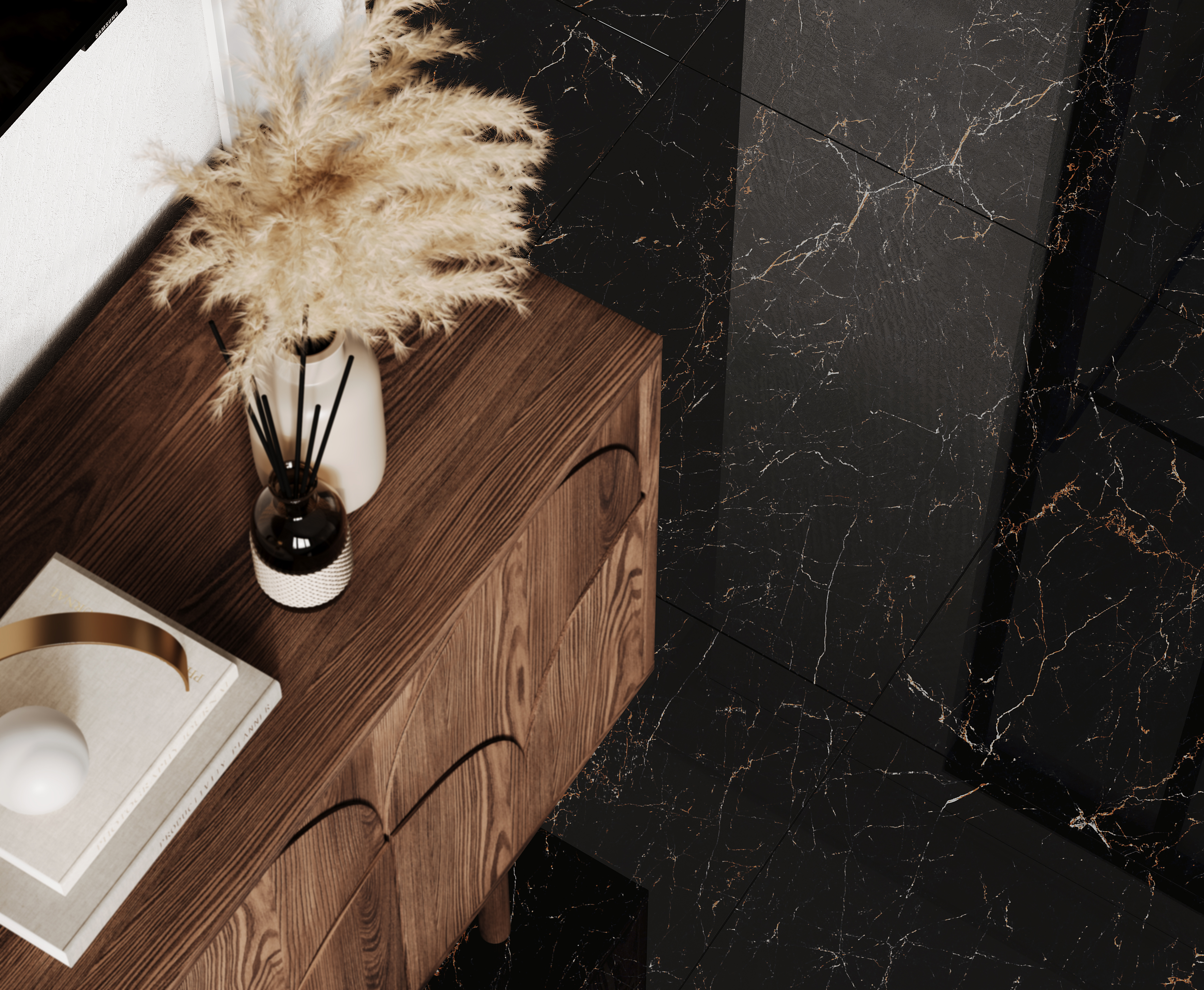 Изображение товара Керамогранит Laparet Nirvana Black 60x60 см для пола и стен, черный мраморный эффект