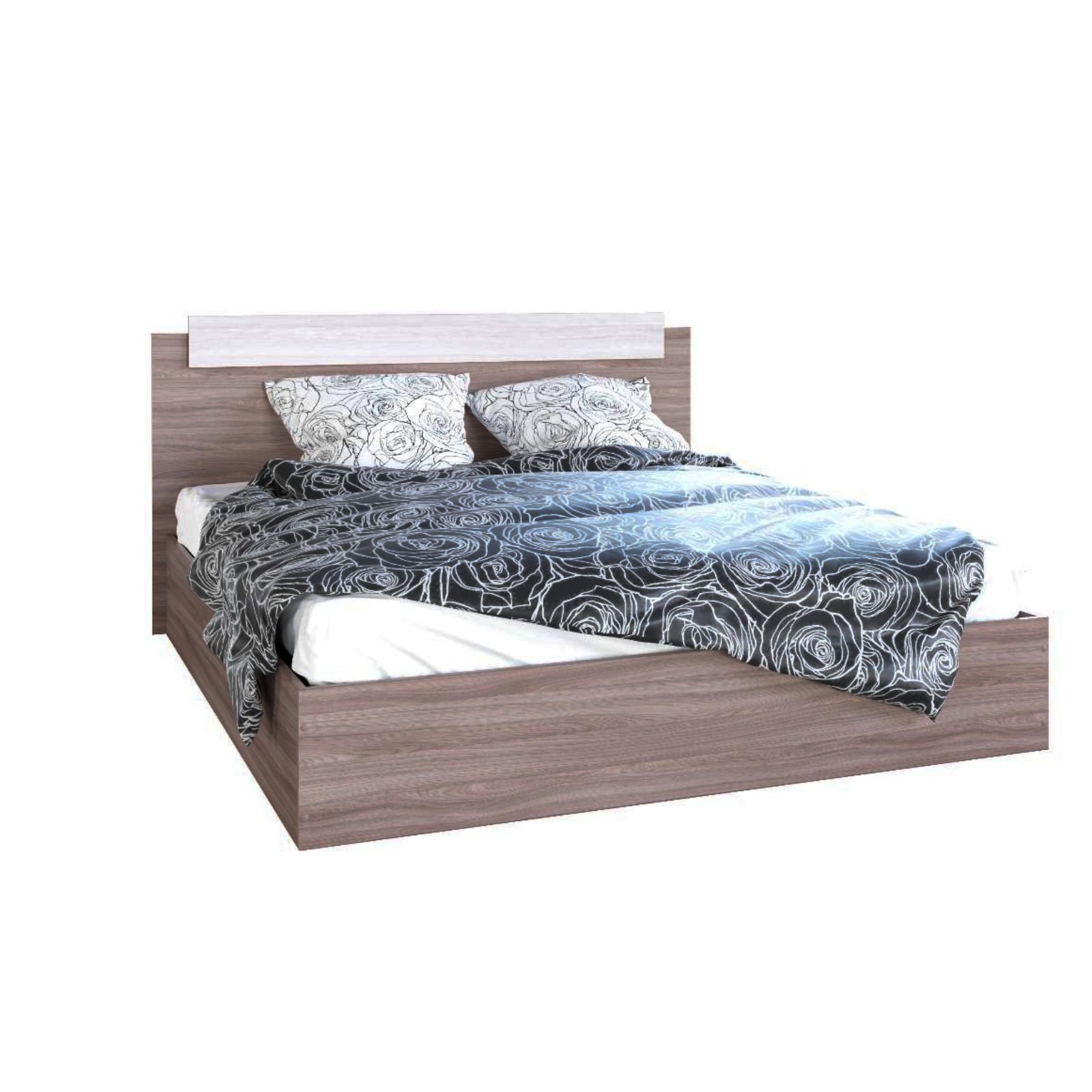 Изображение товара Двуспальная кровать КЛИК МЕБЕЛЬ Эдем 160x200 см из ЛДСП стильная и прочная Россия