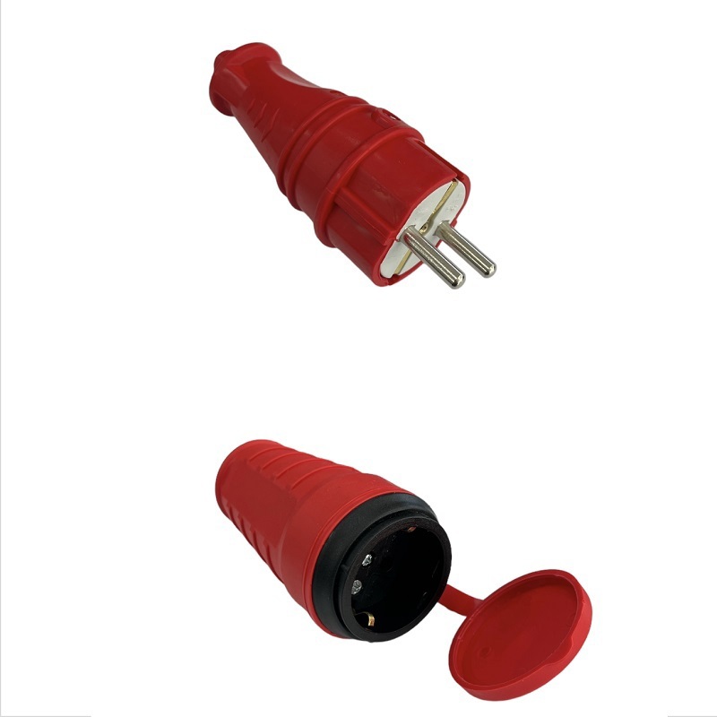 Изображение товара Розетка с вилкой NVO-KI-COMBI-R-V-16-44-RED с заземлением и крышкой 230 В 16 A цвет красный