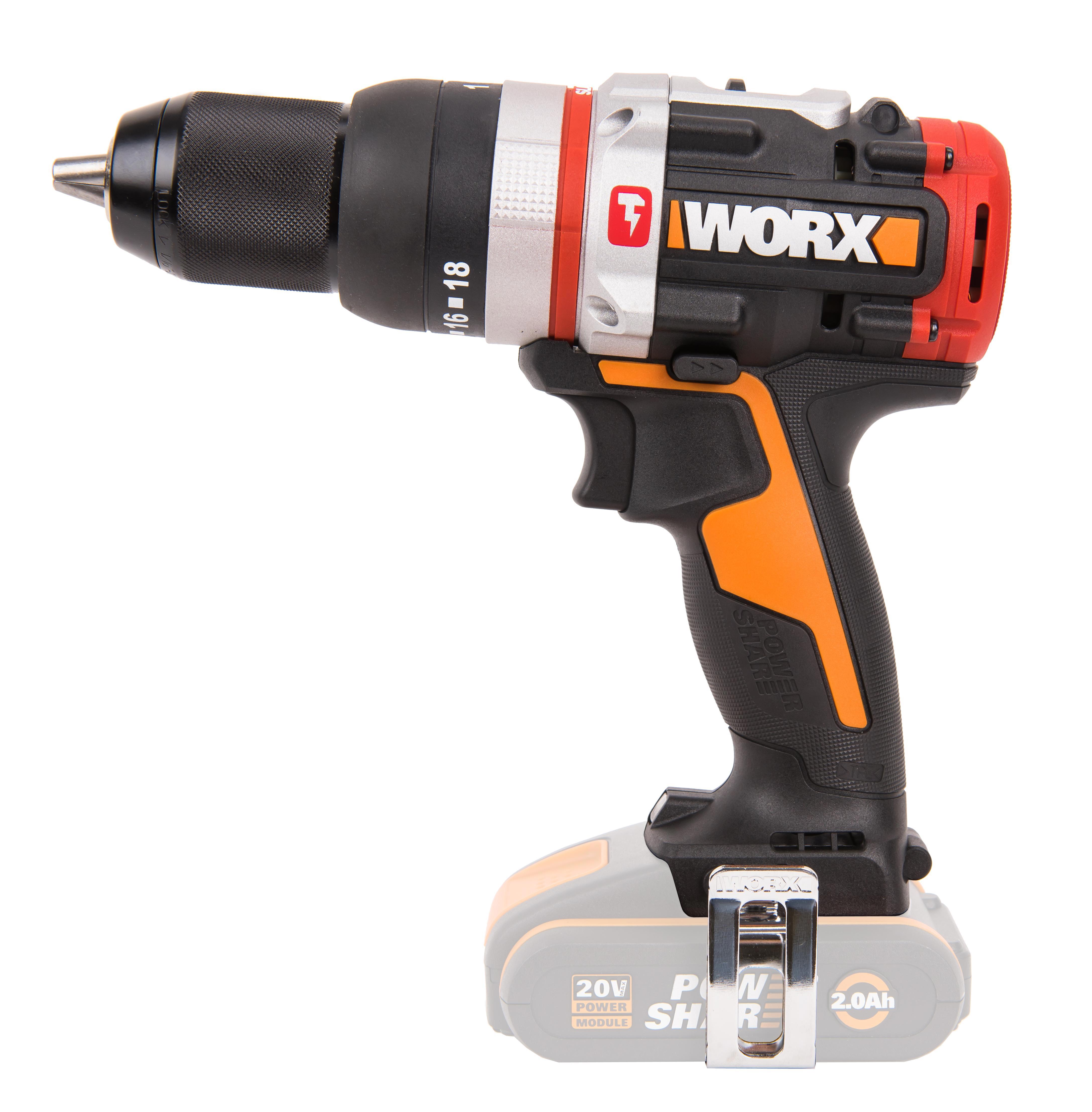 Изображение товара Дрель-шуруповерт аккумуляторная ударная Worx WX354.9 без АКБ и ЗУ