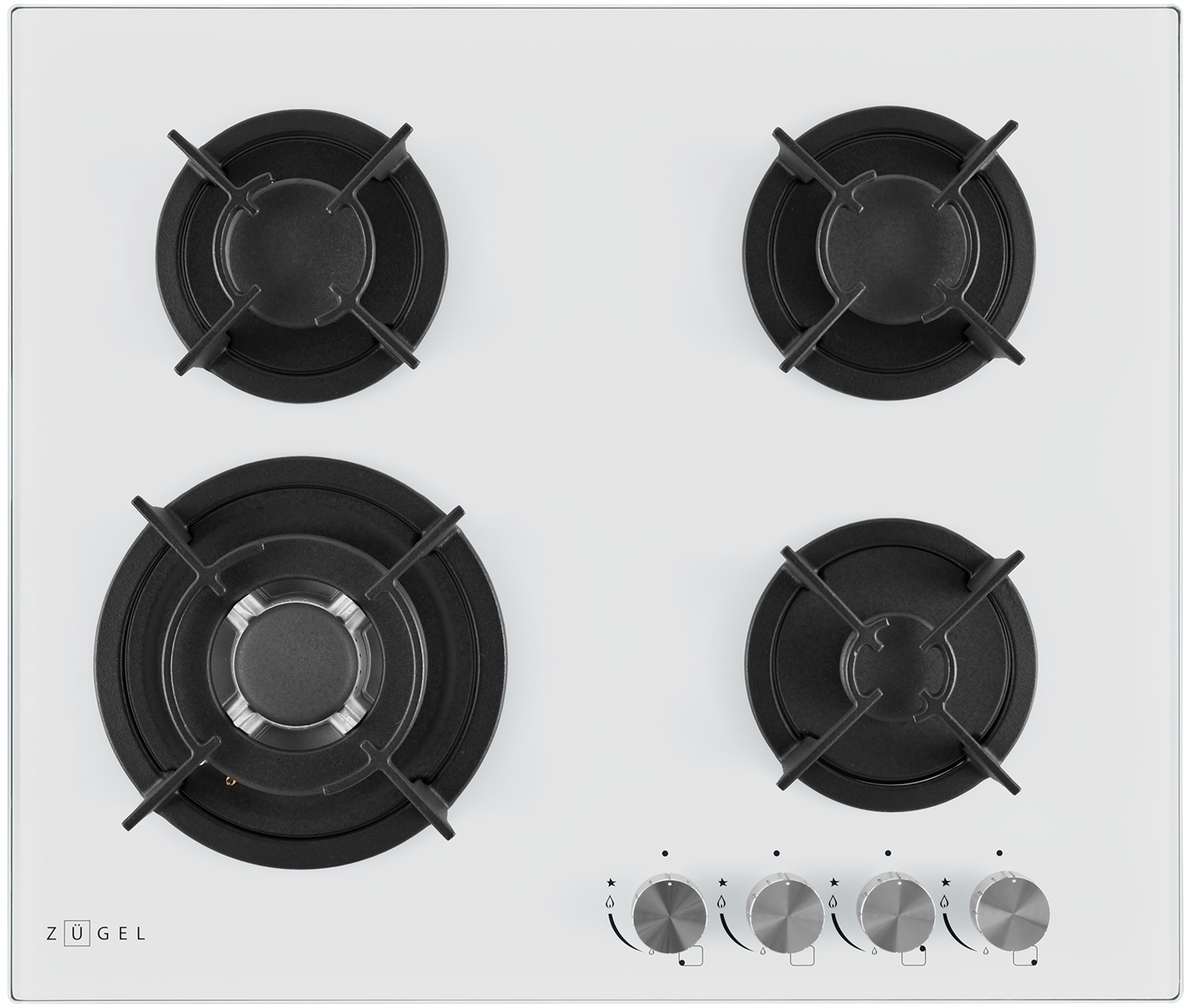 Изображение товара Газовая варочная панель Zugel ZGH603W 4 конфорки белая встроенная