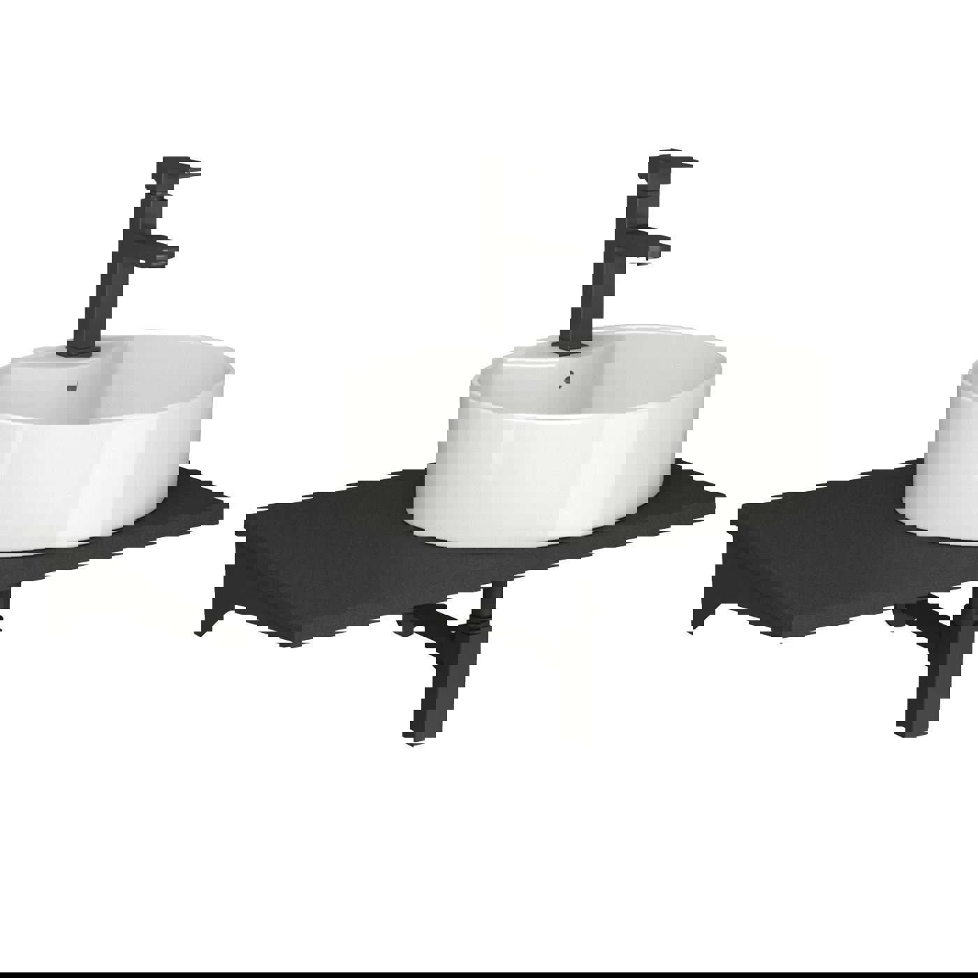 Изображение товара Комплект для ванной с накладной раковиной и кварцевой столешницей Bauedge Nimb BF1360