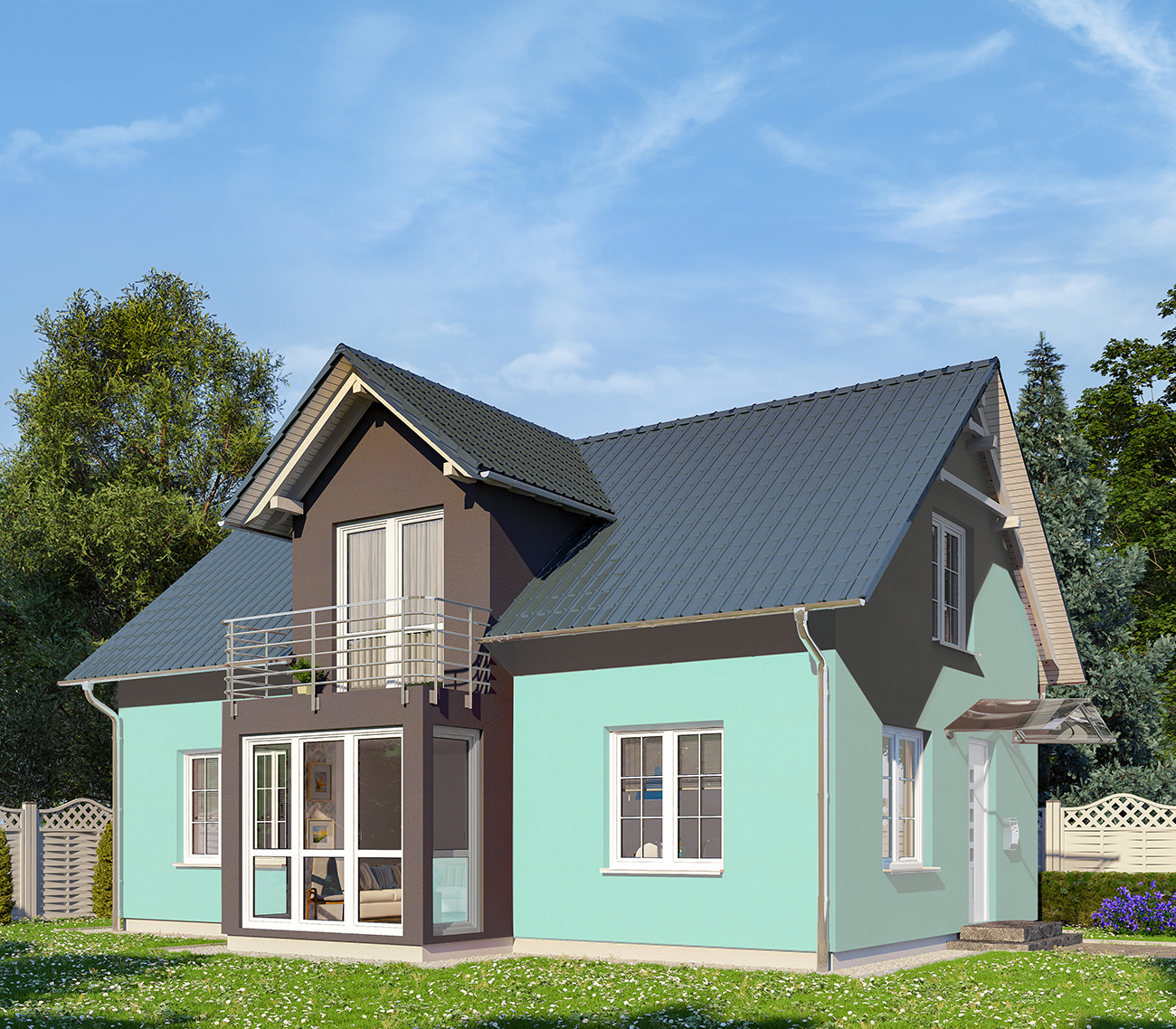 Изображение товара Краска для стен и потолков EUROPAINT цвет аквамарин 10 л