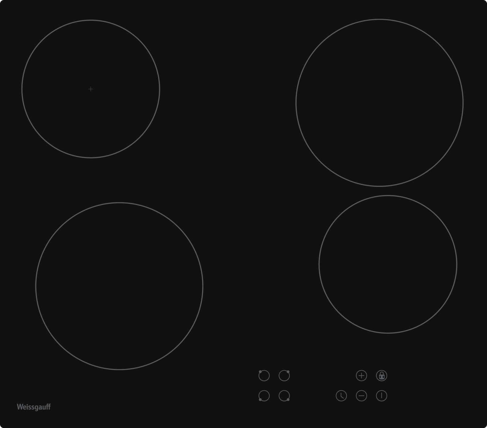 Изображение товара Электрическая варочная панель Weissgauff HV 640 BA 58 см 4 конфорки черная
