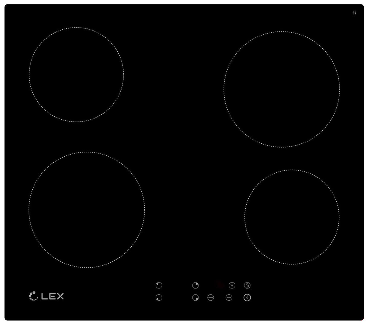 Изображение товара Электрическая варочная панель Lex EVH 640-0 BL 4 конфорки сенсорная черная