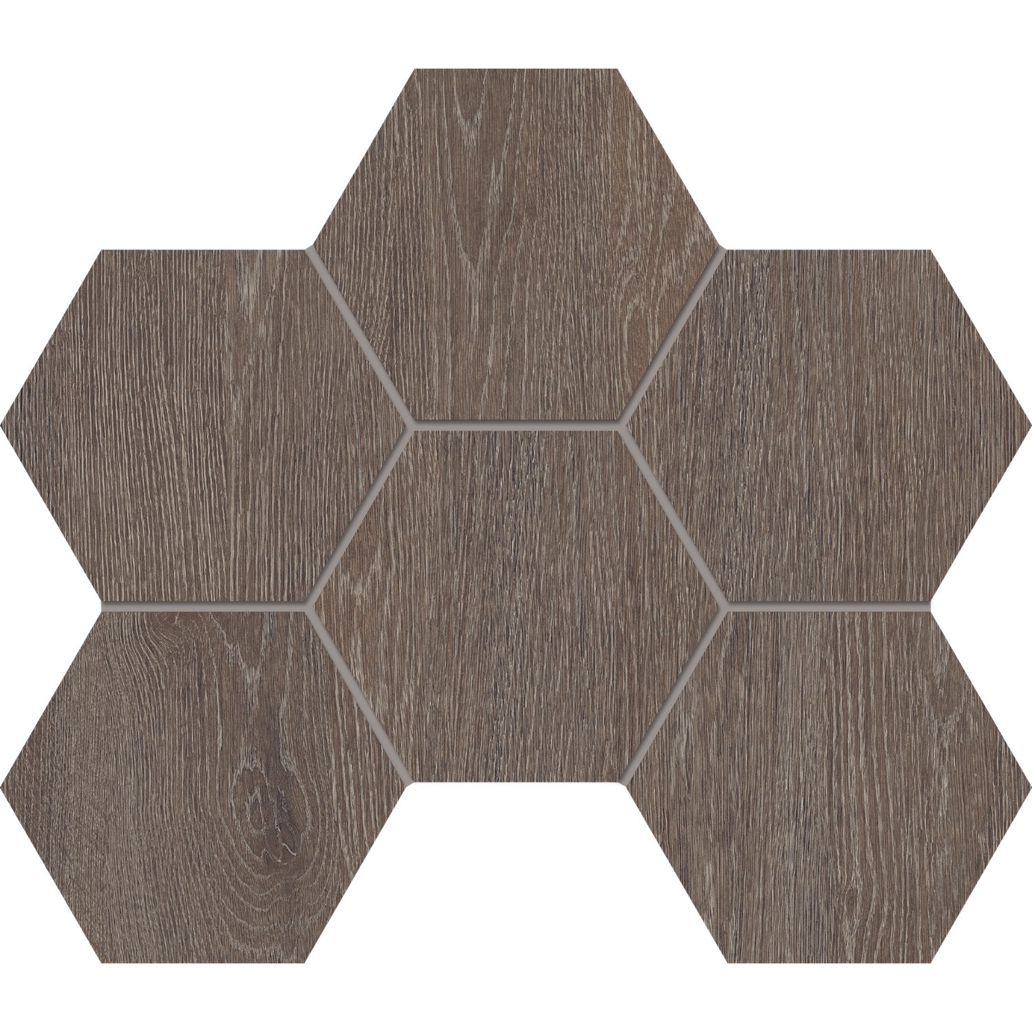 Изображение товара Декоративная мозаика Estima Kraft Wood KW03 25x28.5 см коричневая шестиугольная