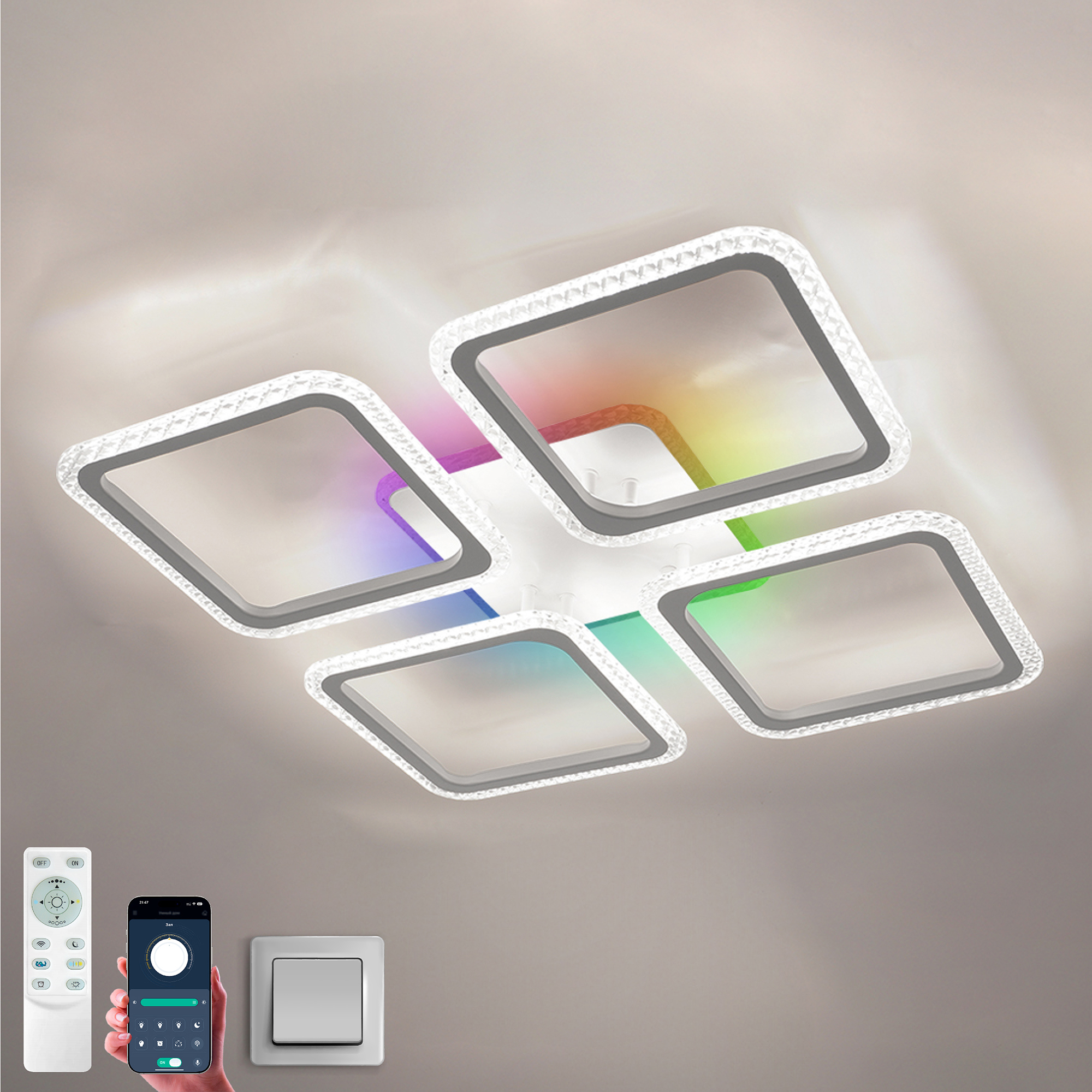 Изображение товара Люстра светодиодная потолочная Estares SONNE 18 м² с пультом управления