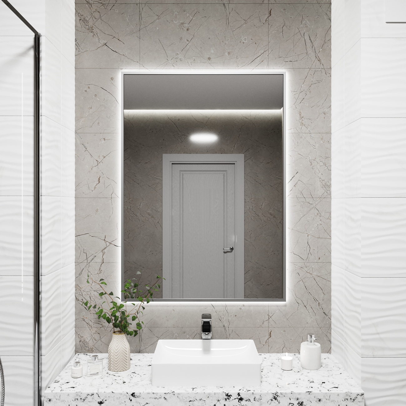 Изображение товара Зеркало со встроенной подсветкой One mirror 10080ссх 80x100 см Изображение товара Зеркало со встроенной подсветкой One mirror 10080ссх 80x100 см