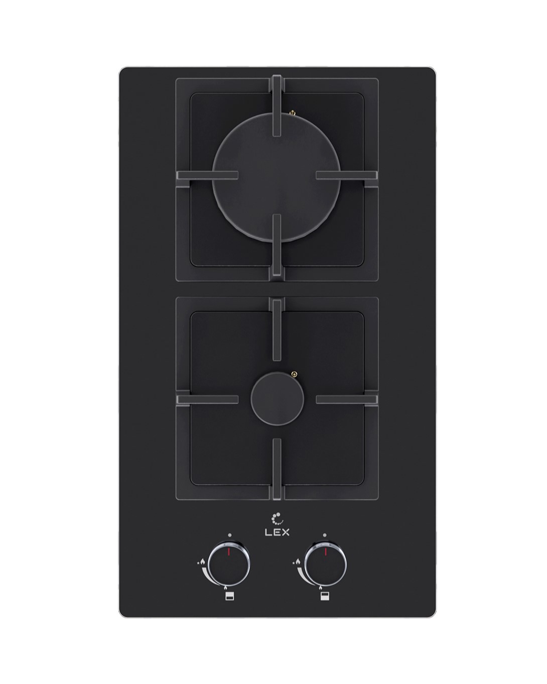 Изображение товара Газовая варочная панель Lex GVG 324 BBL 2 конфорки черный цвет (30 см)