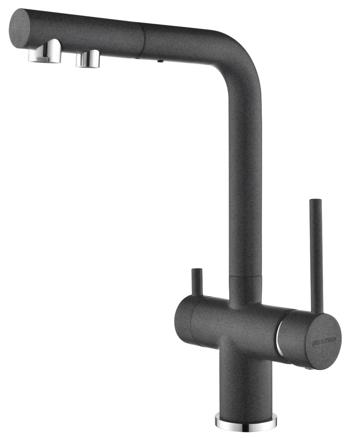 Изображение товара Смеситель кухонный Paulmark Ser213222-DG выдвижной графит с фильтром