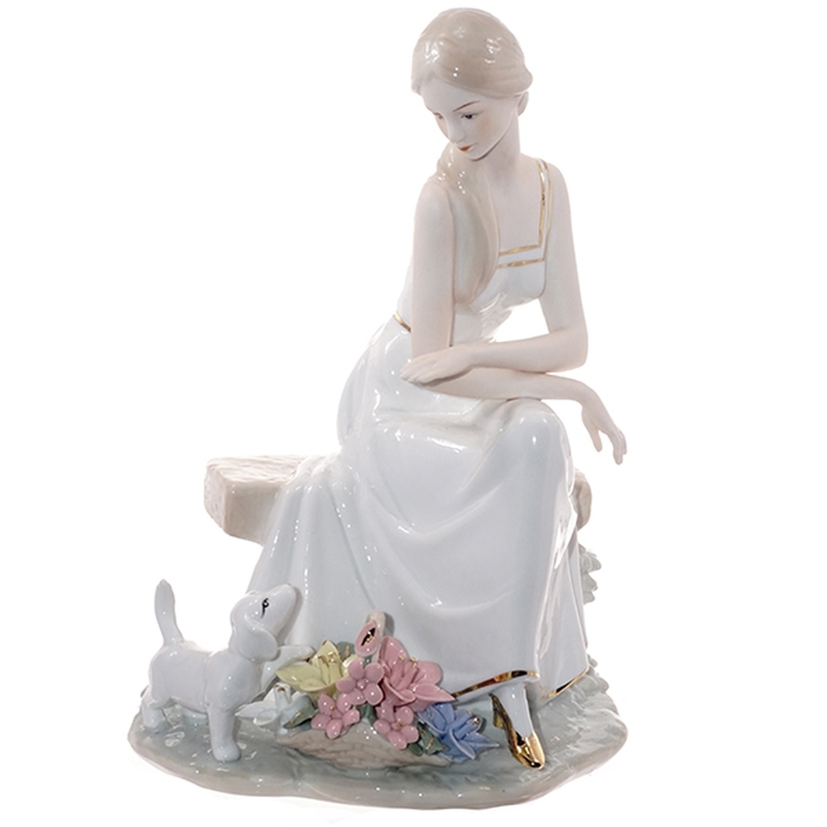 Изображение товара Декоративная фигура Дева Девушка из фарфора 27 см, белый