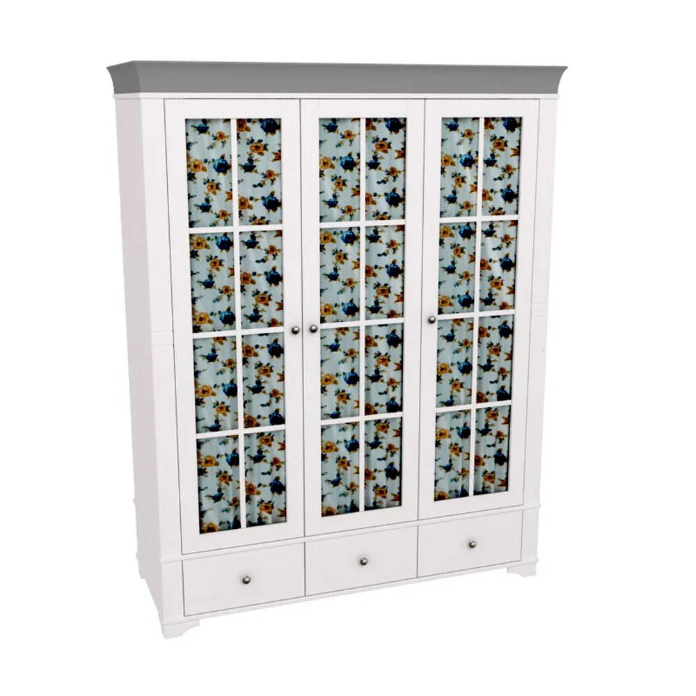 Изображение товара Шкаф распашной Дом мебели из сосны 160x205x65 см белый антрацит стиль прованс