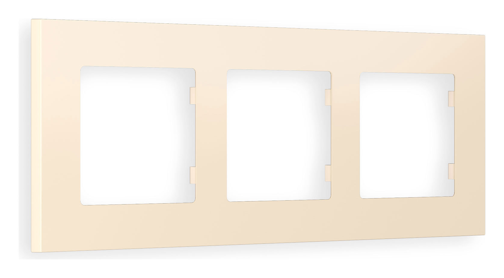 Изображение товара Рамка для розеток и выключателей Ambrella Volt Alfa Qubi AF250333 3 поста бежевый матовый