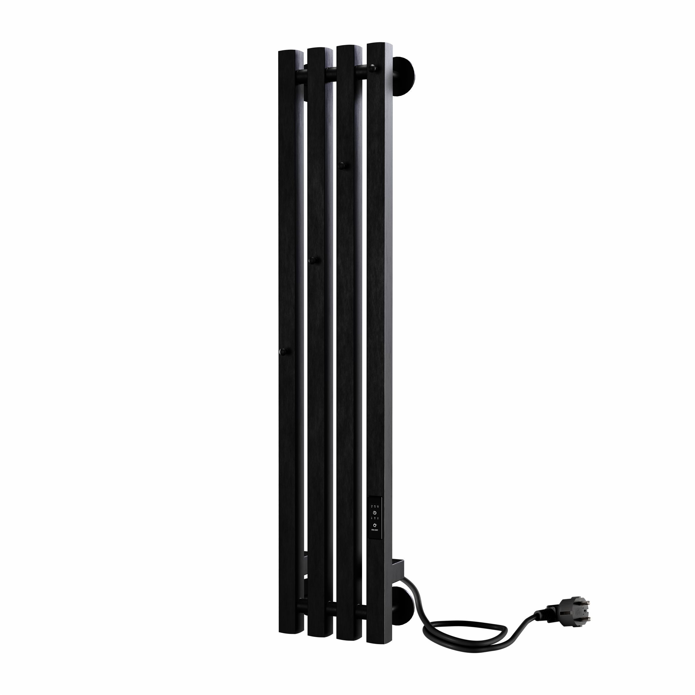 Изображение товара Полотенцесушитель электрический Myspace Aveto Pro 4 180x900 мм 48 Вт с терморегулятором лесенка цвет черный муар