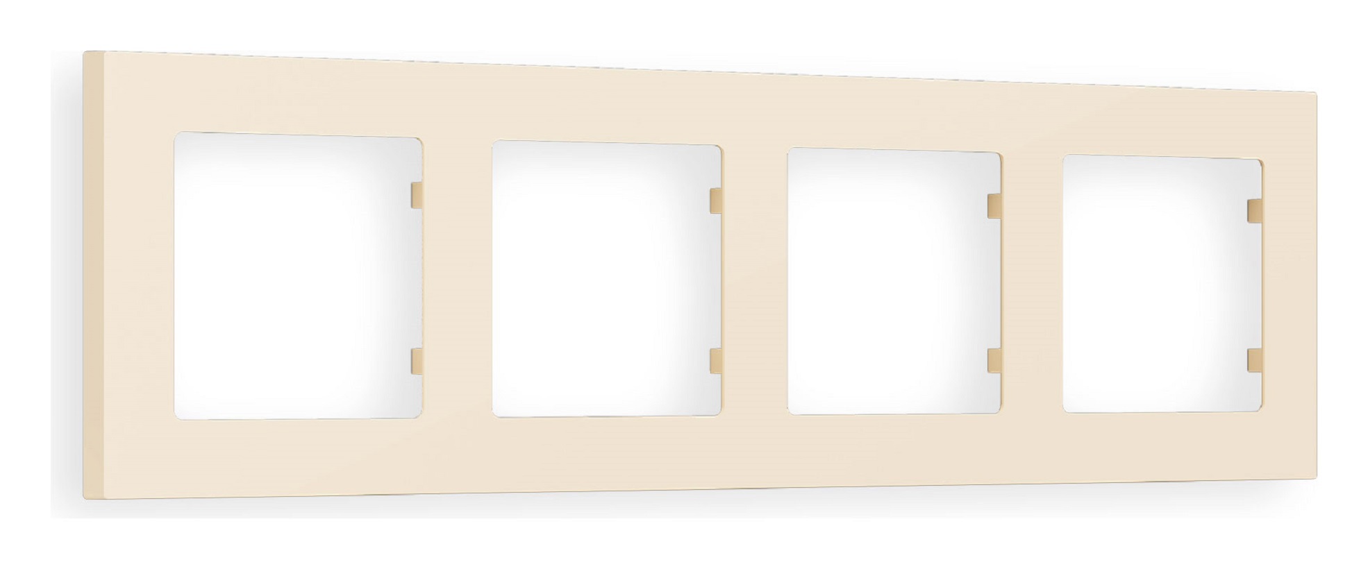 Изображение товара Рамка для розеток и выключателей Ambrella Volt Alfa Techno AF220334 4 поста бежевый матовый