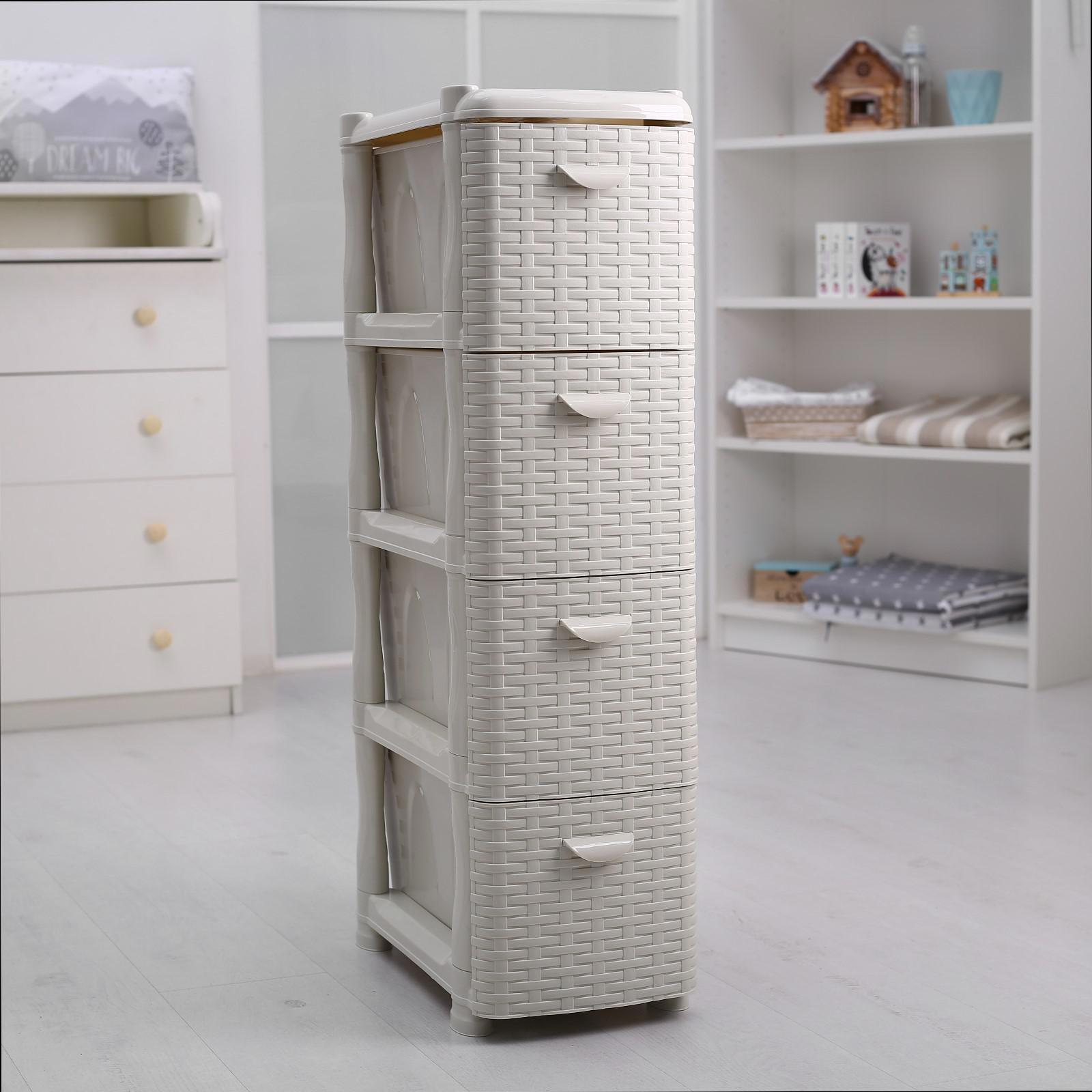 Изображение товара Комод Idea 1155662 4 ящика 50.2x26x96.5 см пластик цвет белый