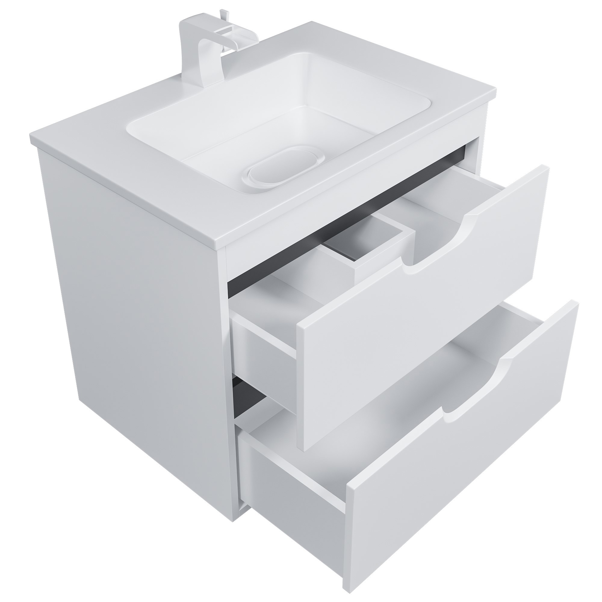 Изображение товара Тумба с раковиной для ванной Uperwood Modul 62x45x57 см белая/графит подвесная