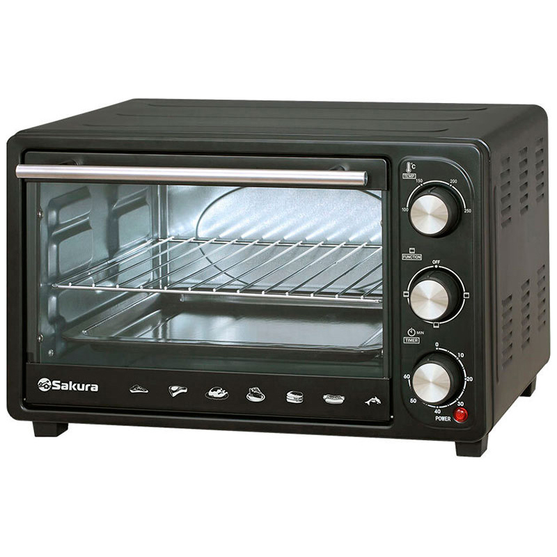 Изображение товара Электропечь Sakura 388268 1380 Вт 23 л черный с таймером и режимами работы