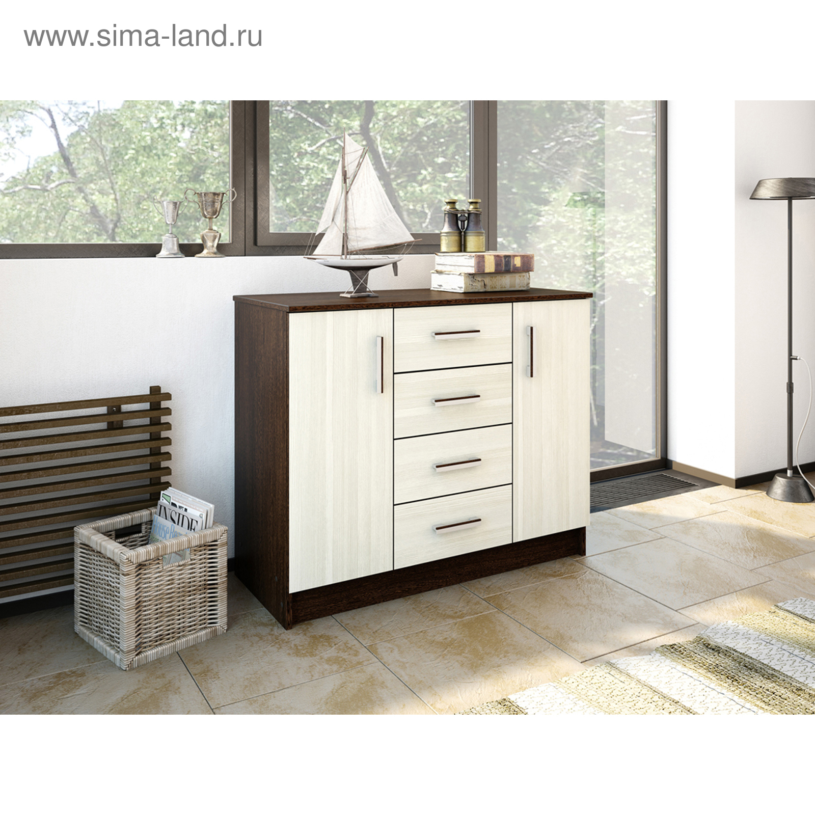 Изображение товара Комод Эра 3 ящика 100x44x83 см ЛДСП цвет белый