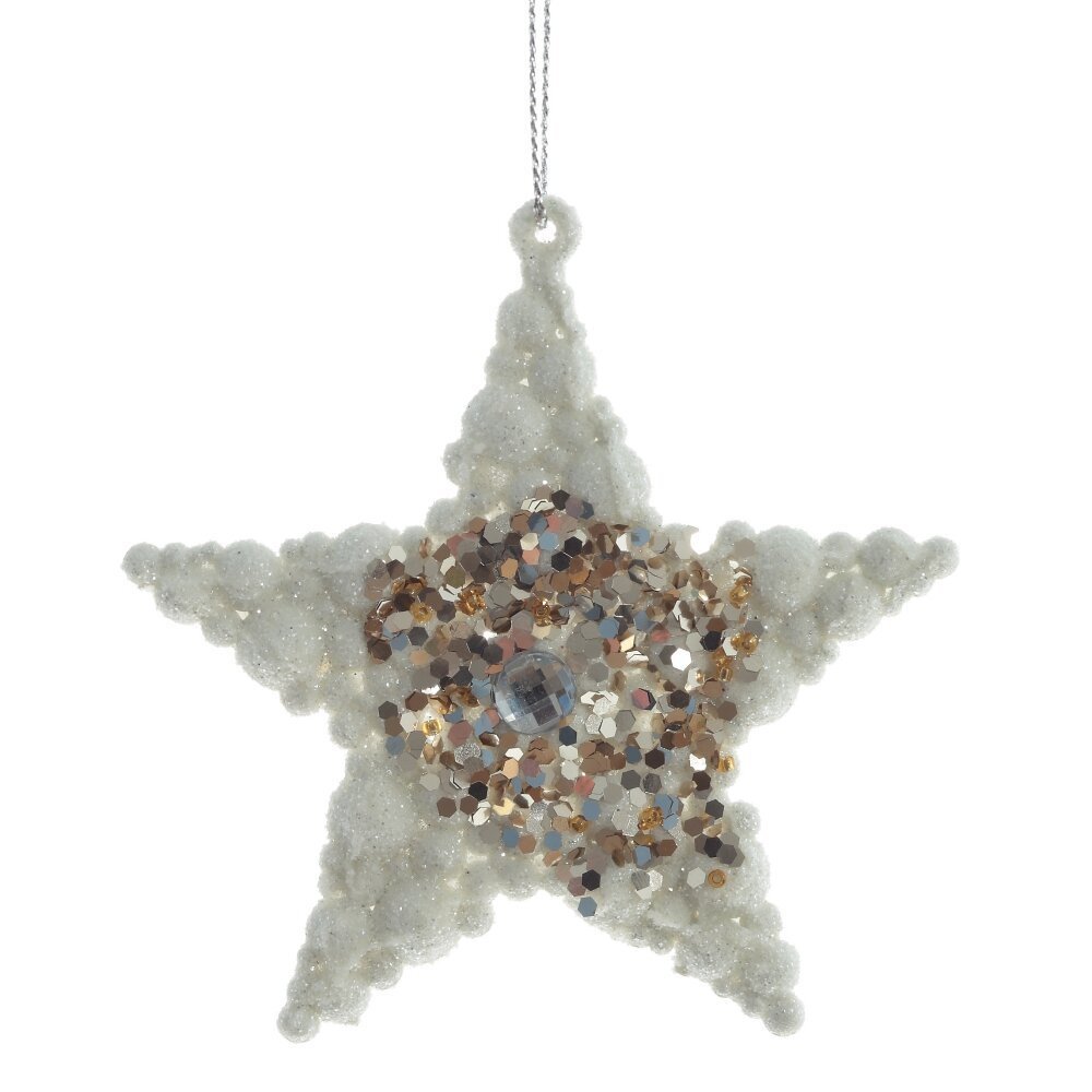 Изображение товара Елочная игрушка Звезда 10 см белая новогоднее украшение