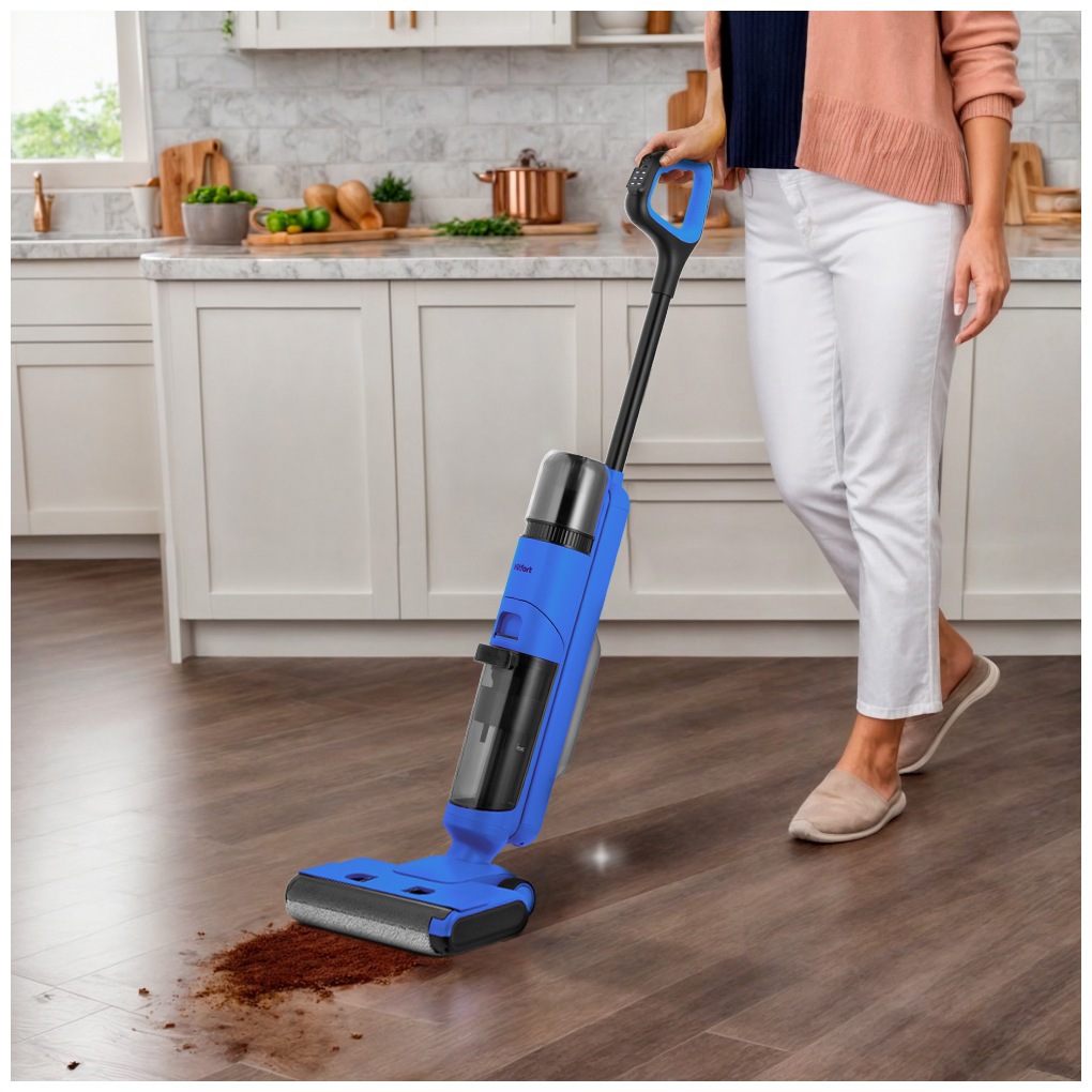 Изображение товара Беспроводной вертикальный моющий пылесос Kitfort KT-5238-2 125 Вт с самоочисткой