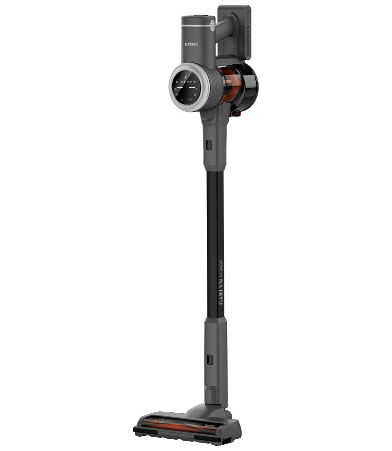 Изображение товара Вертикальный пылесос Garlyn M-2600 300Вт HEPA фильтр с насадками серый черный