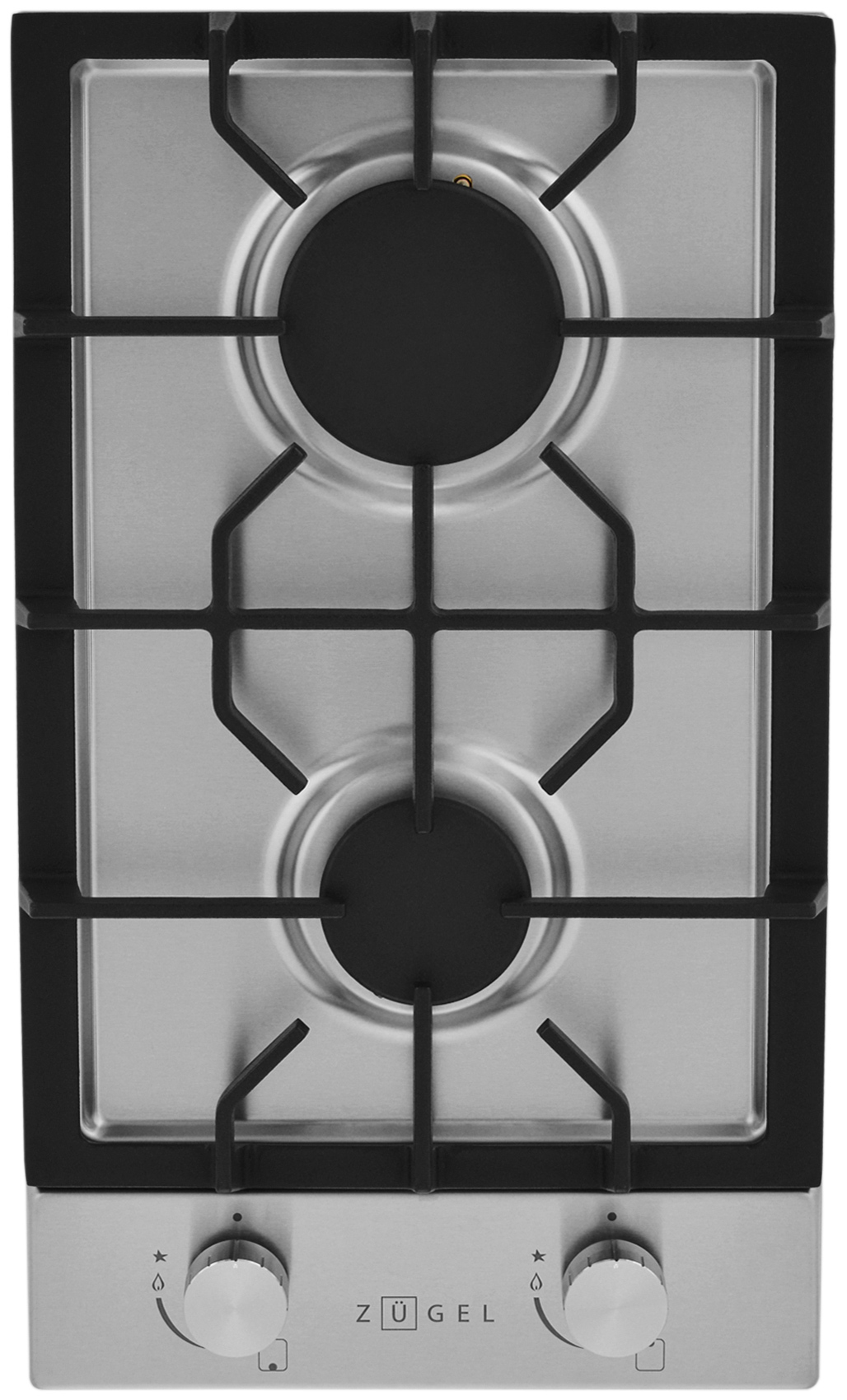 Изображение товара Газовая варочная панель Zugel ZGH291X 2 конфорки нержавеющая сталь 29 см