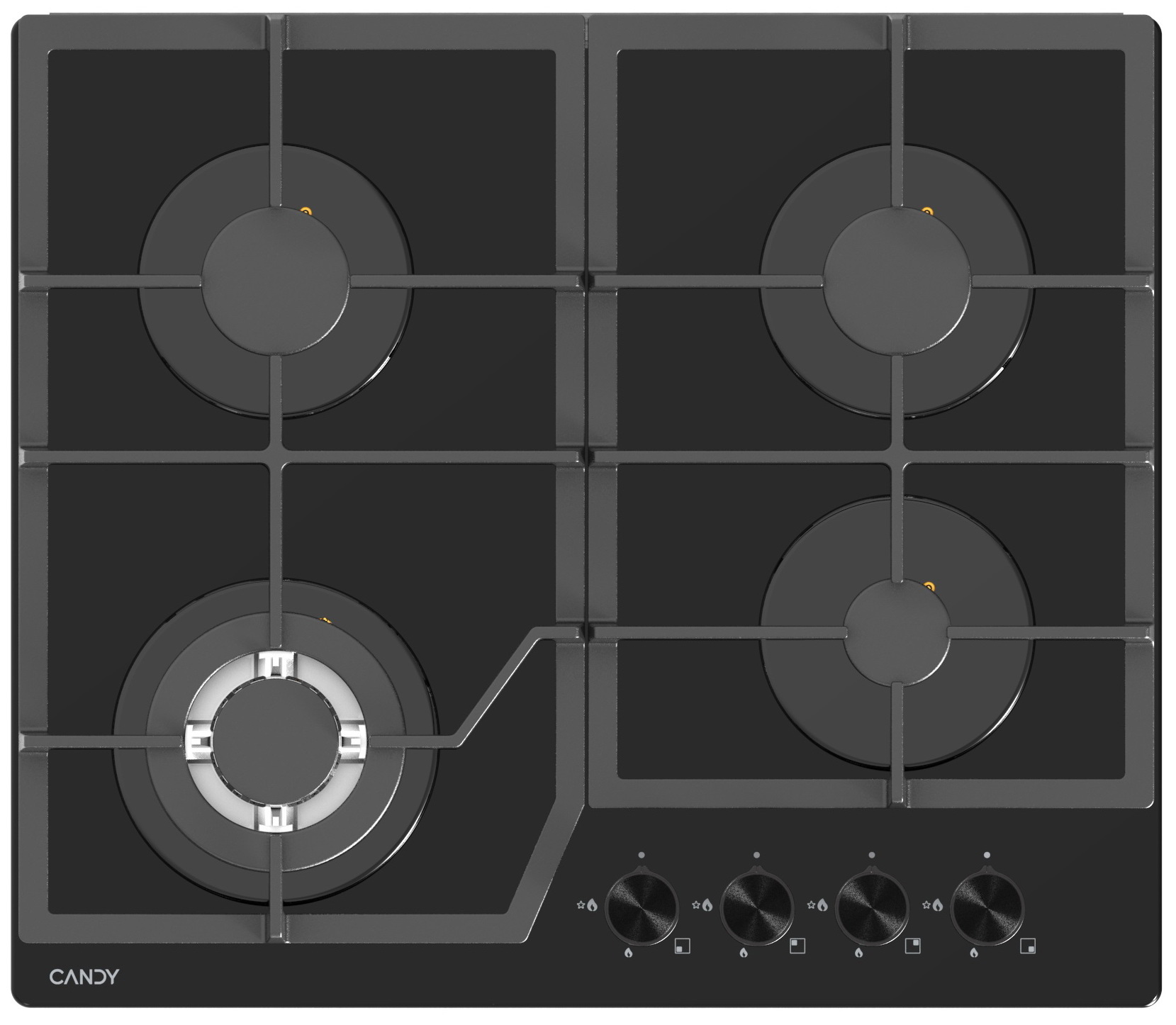 Изображение товара Газовая варочная панель Candy Chxg64Cwb 58 см 4 конфорки цвет черный
