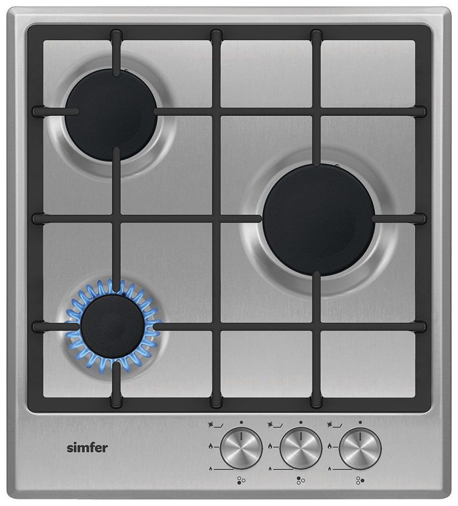 Изображение товара Газовая варочная панель Simfer H45V30M416 45 см 3 конфорки нержавеющая сталь