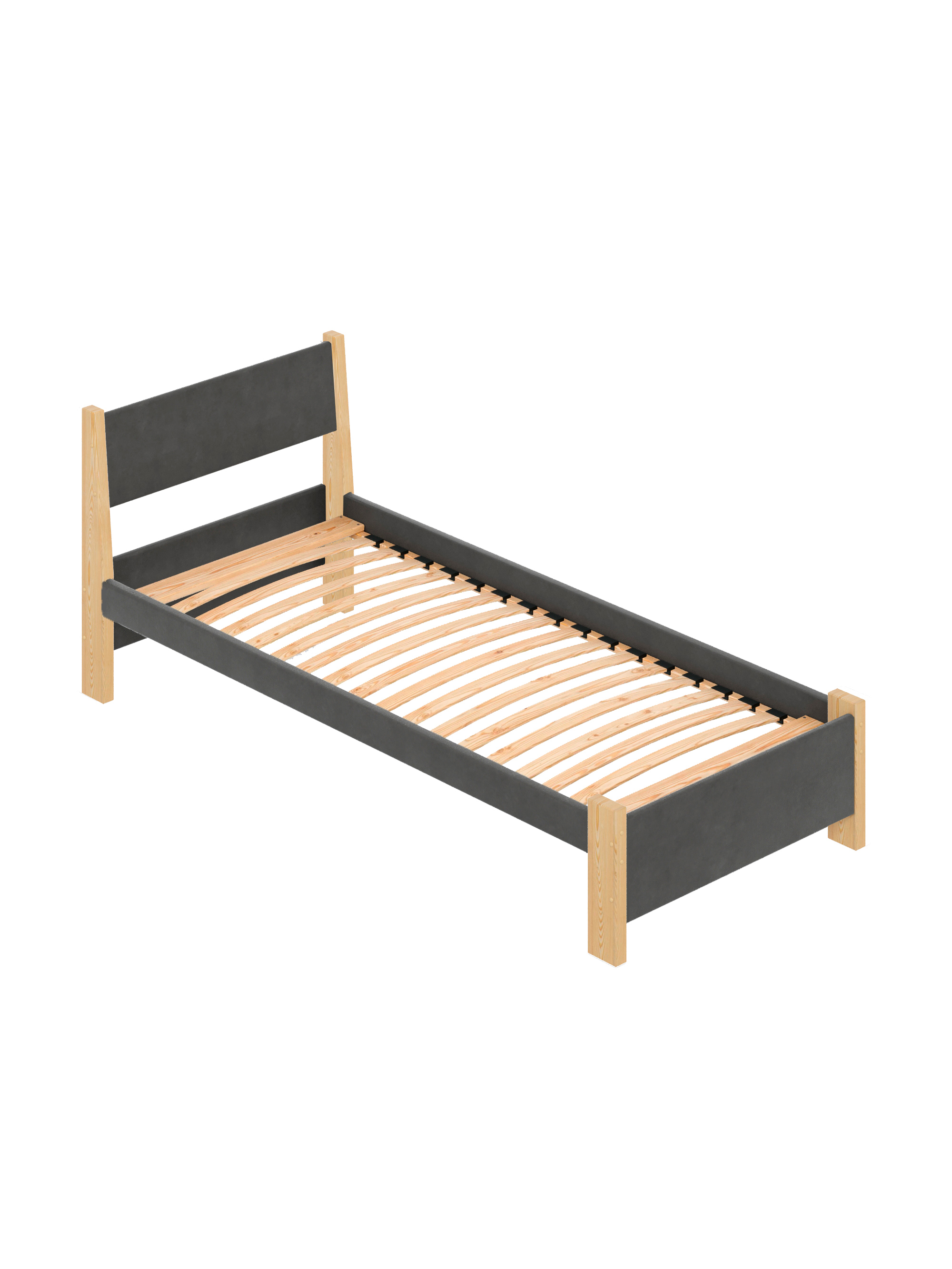 Изображение товара Кровать Solarius Мишка орто основание 100 x 80 x 210 см дерево цвет темно-серый;лакированный