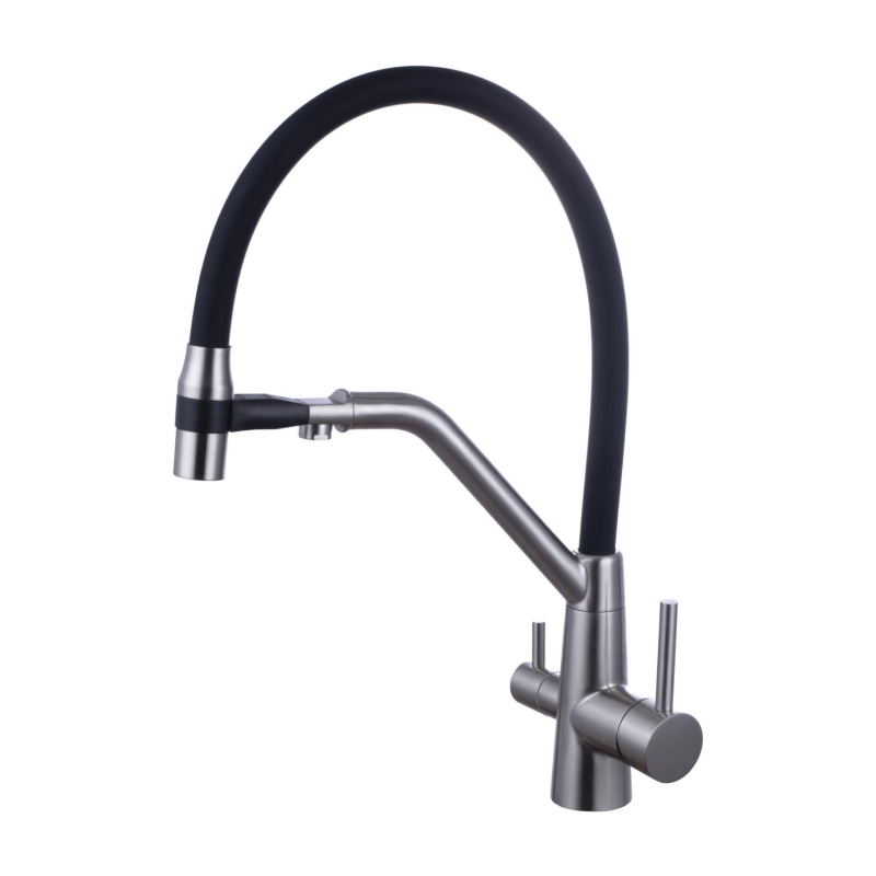 Изображение товара Смеситель для кухни Fmark FS1162-L01-LM гибкий излив 21.3 см цвет сатин