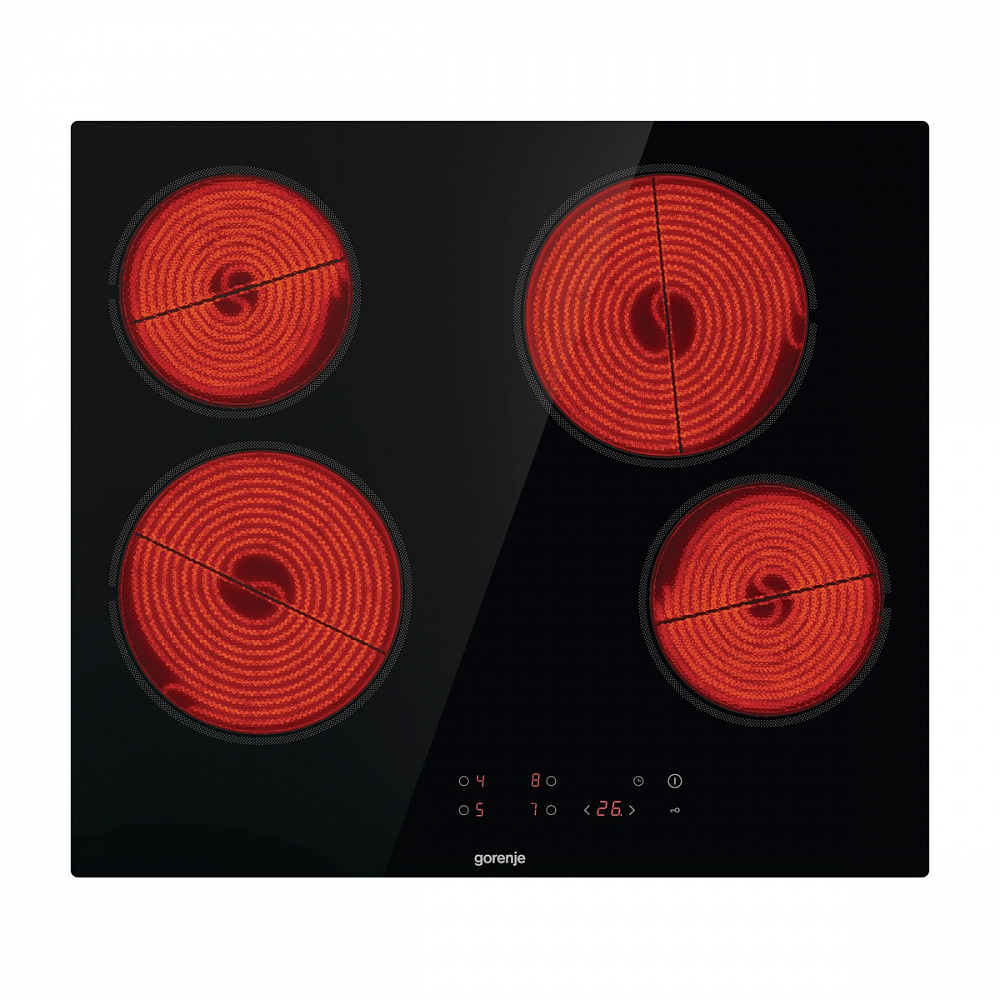 Изображение товара Электрическая варочная панель Gorenje ECT641BSCE 4 конфорки сенсорная черный